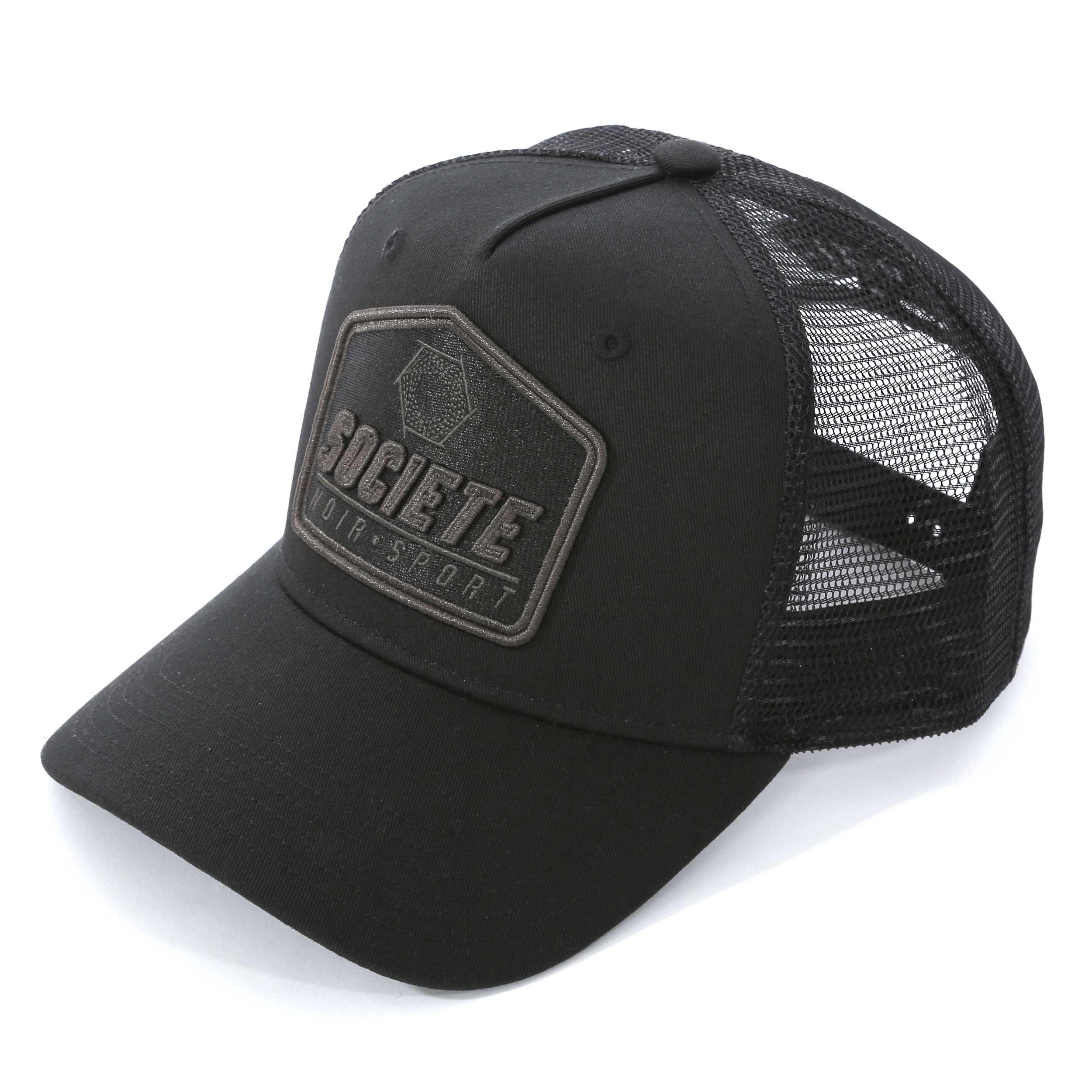 Societe Noir Men's Black Lettering Trucker Cap With Pre Curved Brim - Image 3