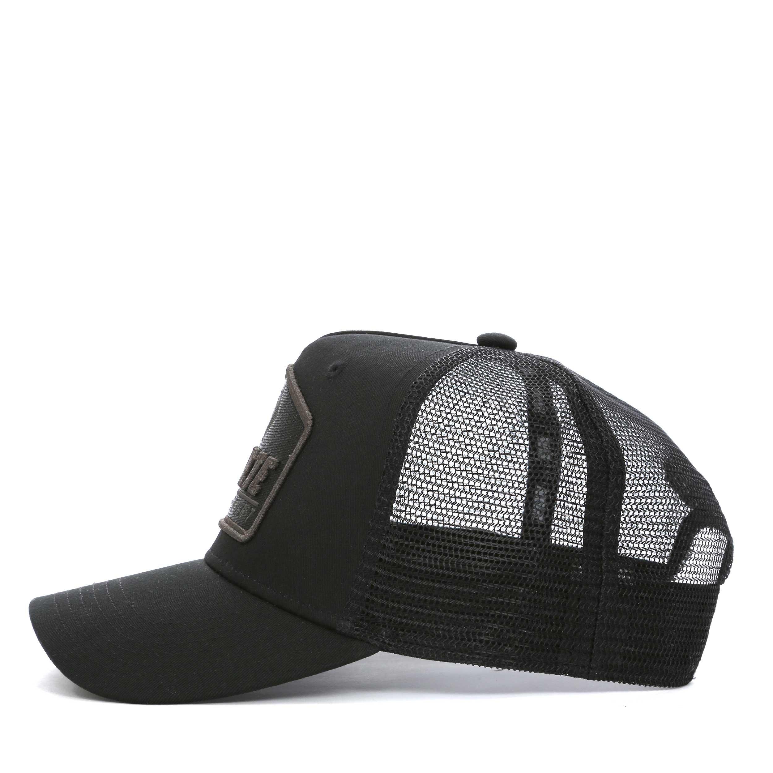 Black - Societe Noir - Men's Sport Plate Trucker Cap - 3