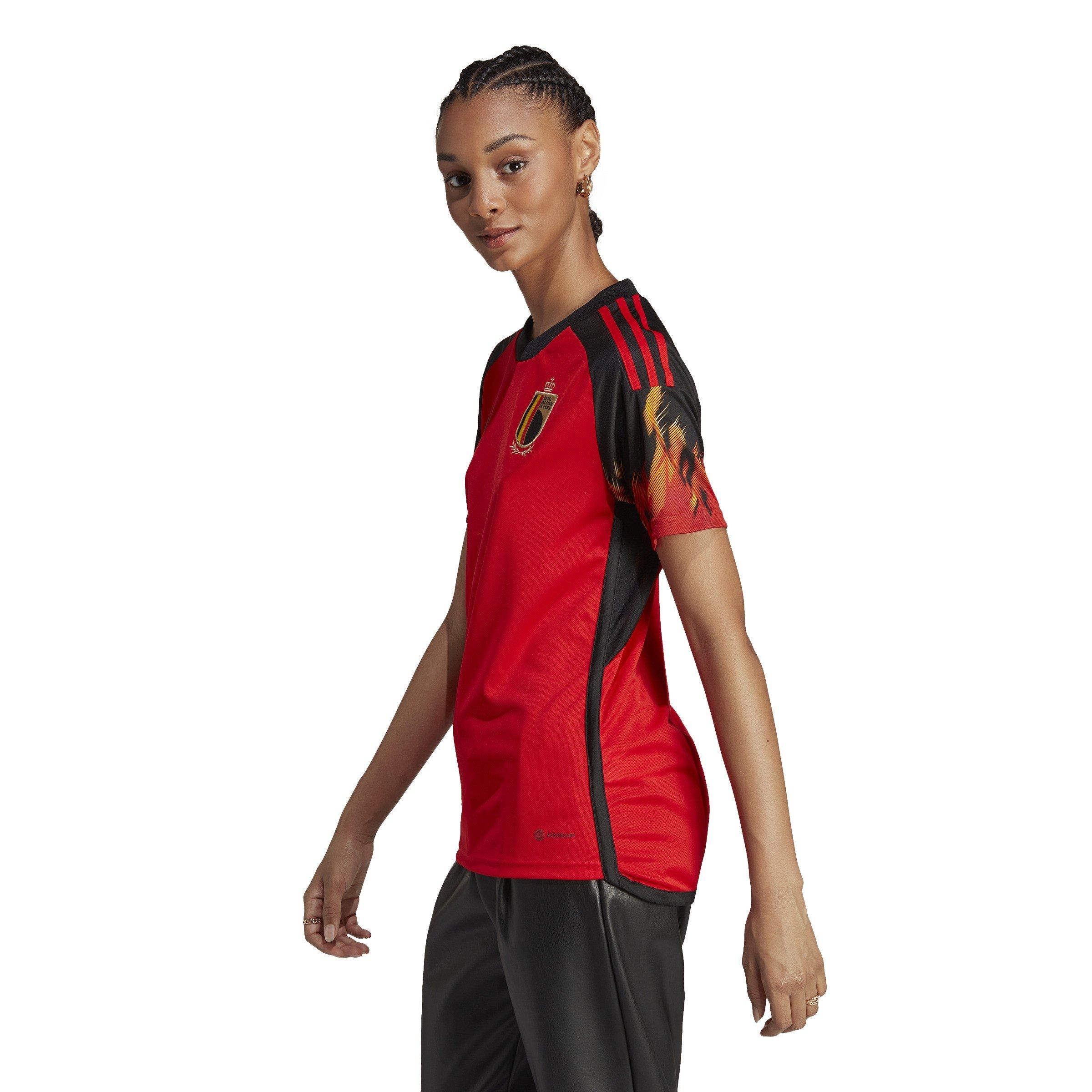 Red/Black - adidas - Belgium Home Shirt 2022 Womens - 3