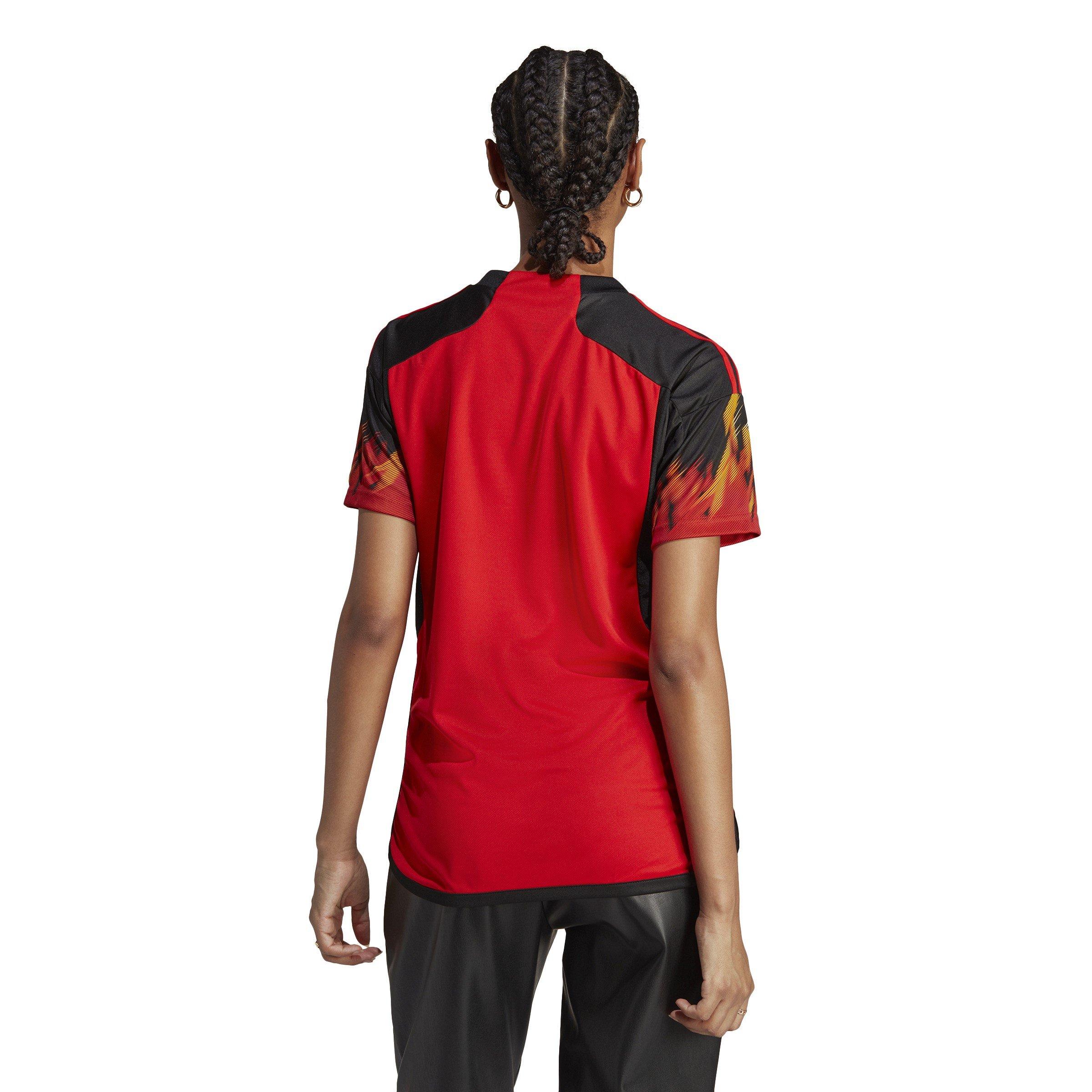 Red/Black - adidas - Belgium Home Shirt 2022 Womens - 4
