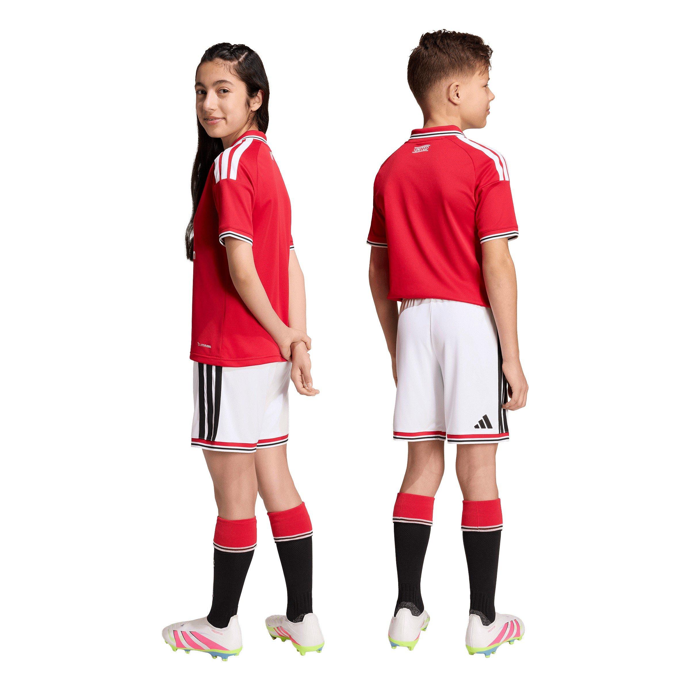Hvid/Sort - adidas - Kids Manchester United Home Football Shorts 2026 2027 - 3