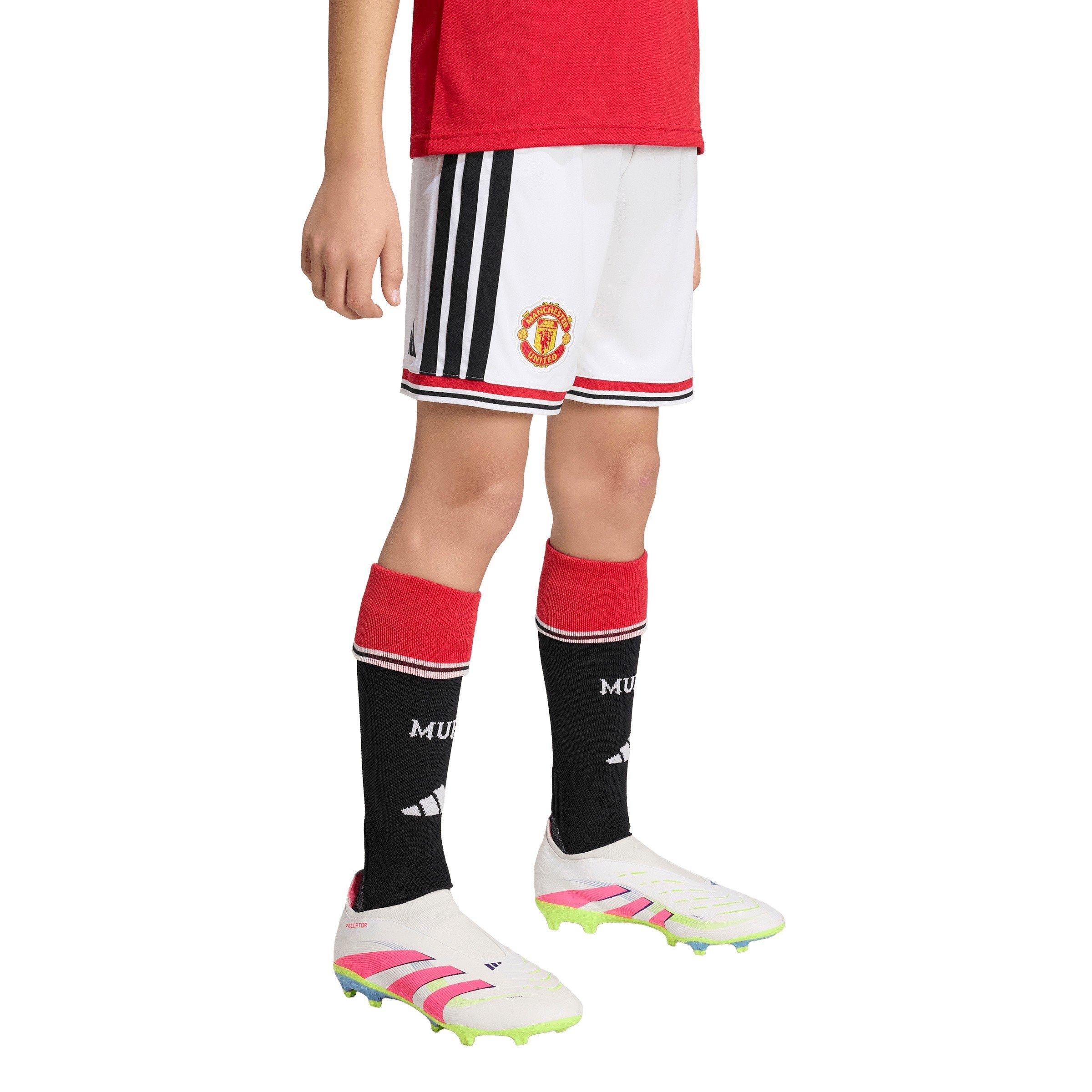 Hvid/Sort - adidas - Kids Manchester United Home Football Shorts 2026 2027 - 4