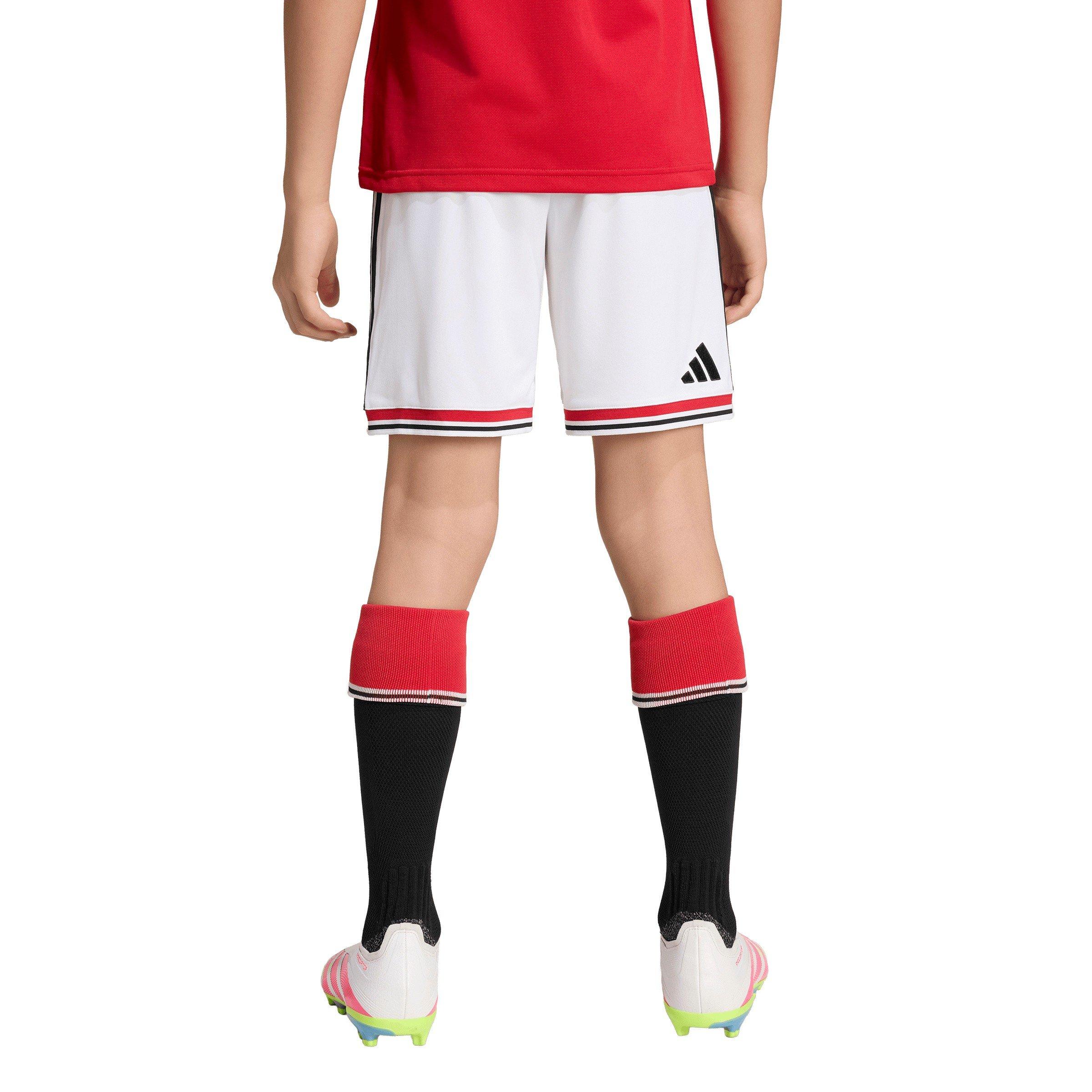 Hvid/Sort - adidas - Kids Manchester United Home Football Shorts 2026 2027 - 5