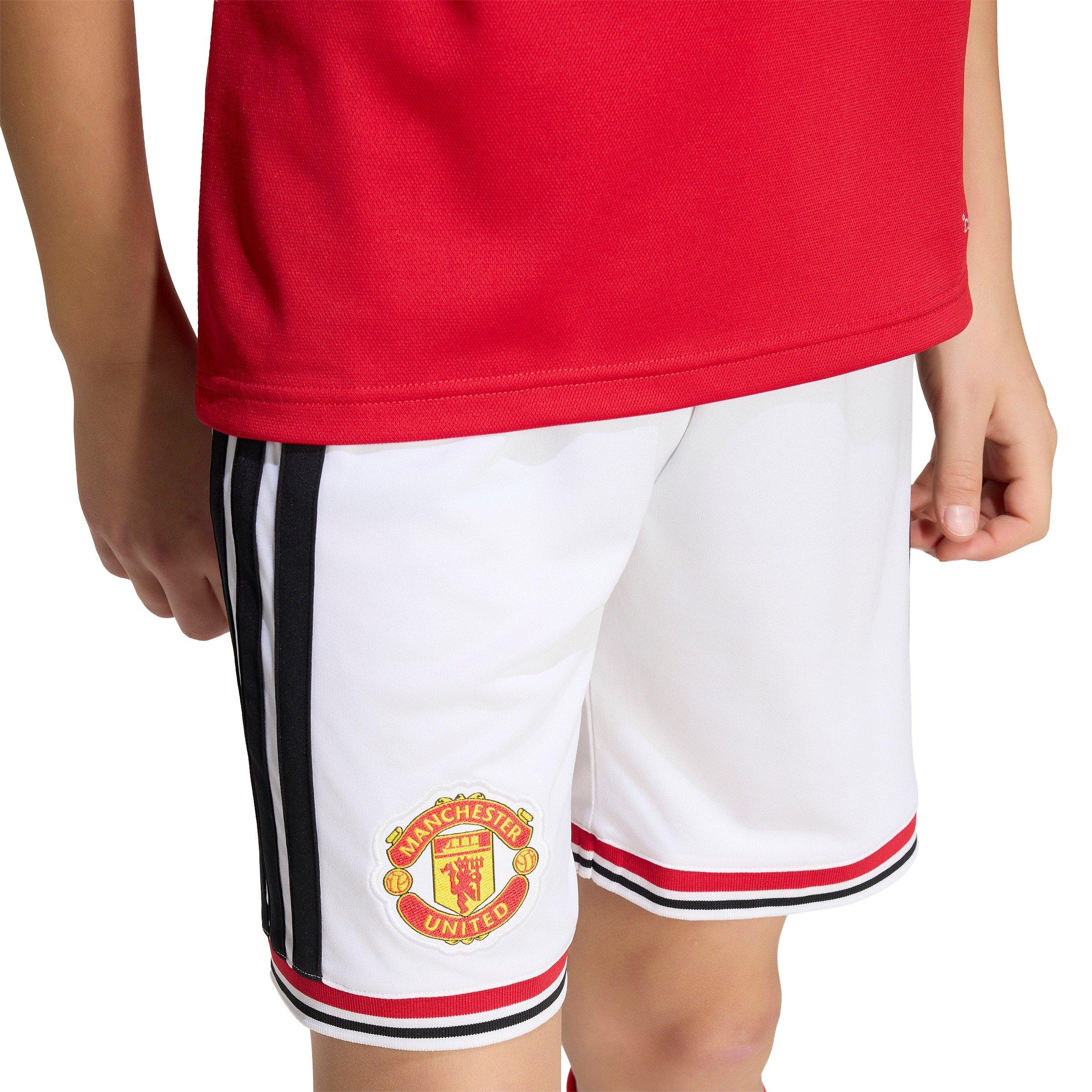 Hvid/Sort - adidas - Kids Manchester United Home Football Shorts 2026 2027 - 6