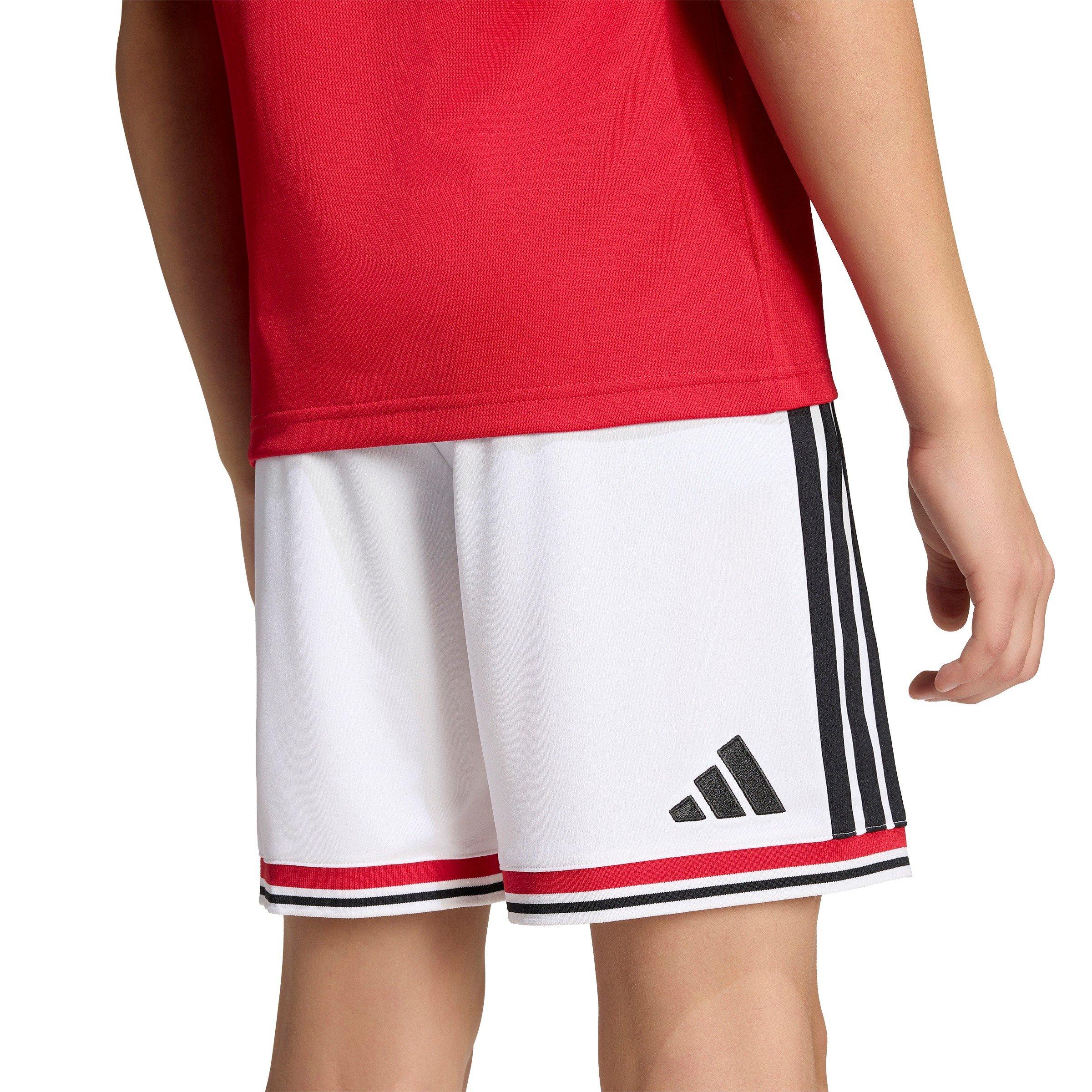 Hvid/Sort - adidas - Kids Manchester United Home Football Shorts 2026 2027 - 8