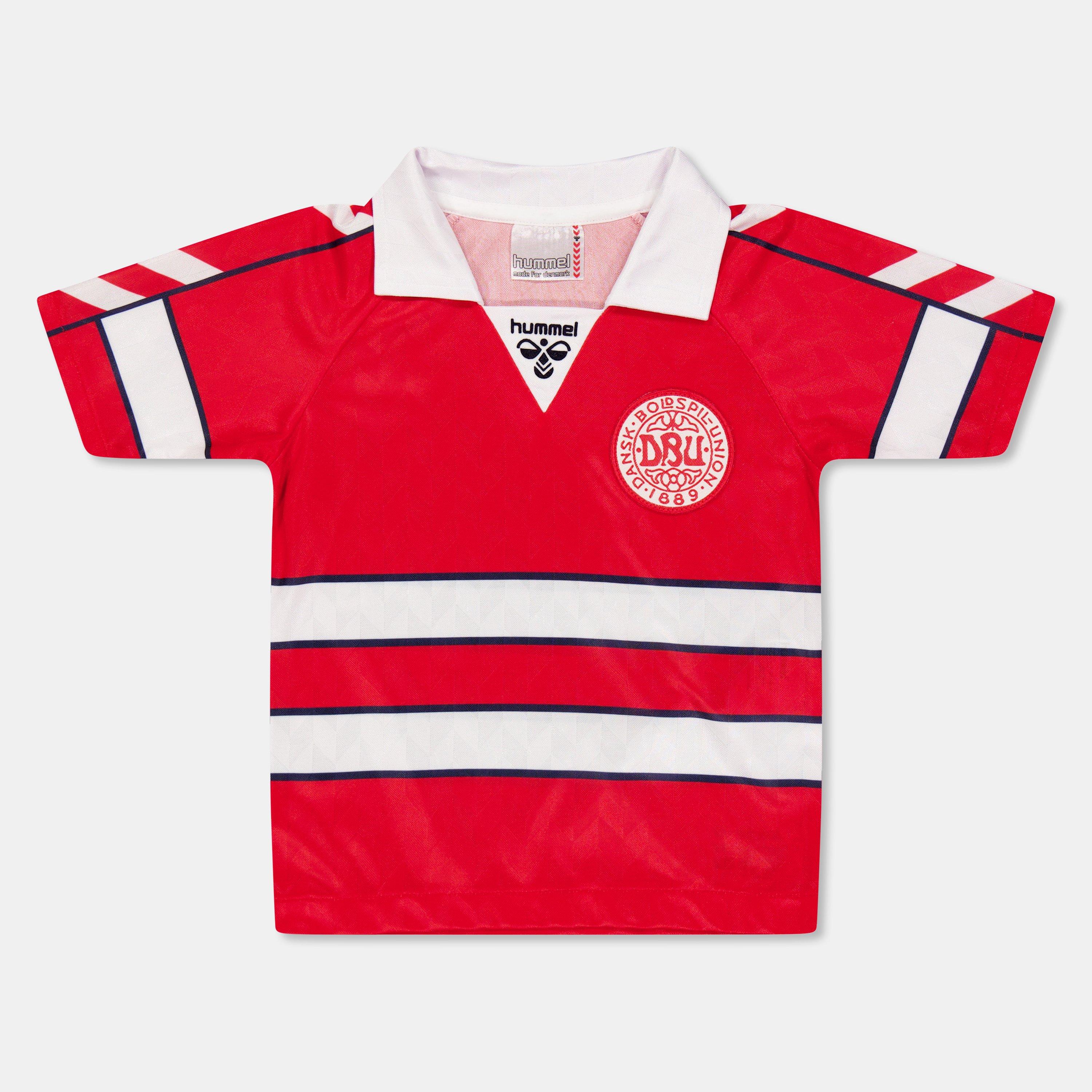 Red/White - Hummel - Denmark Retro Home Shirt 1988 Juniors - 1