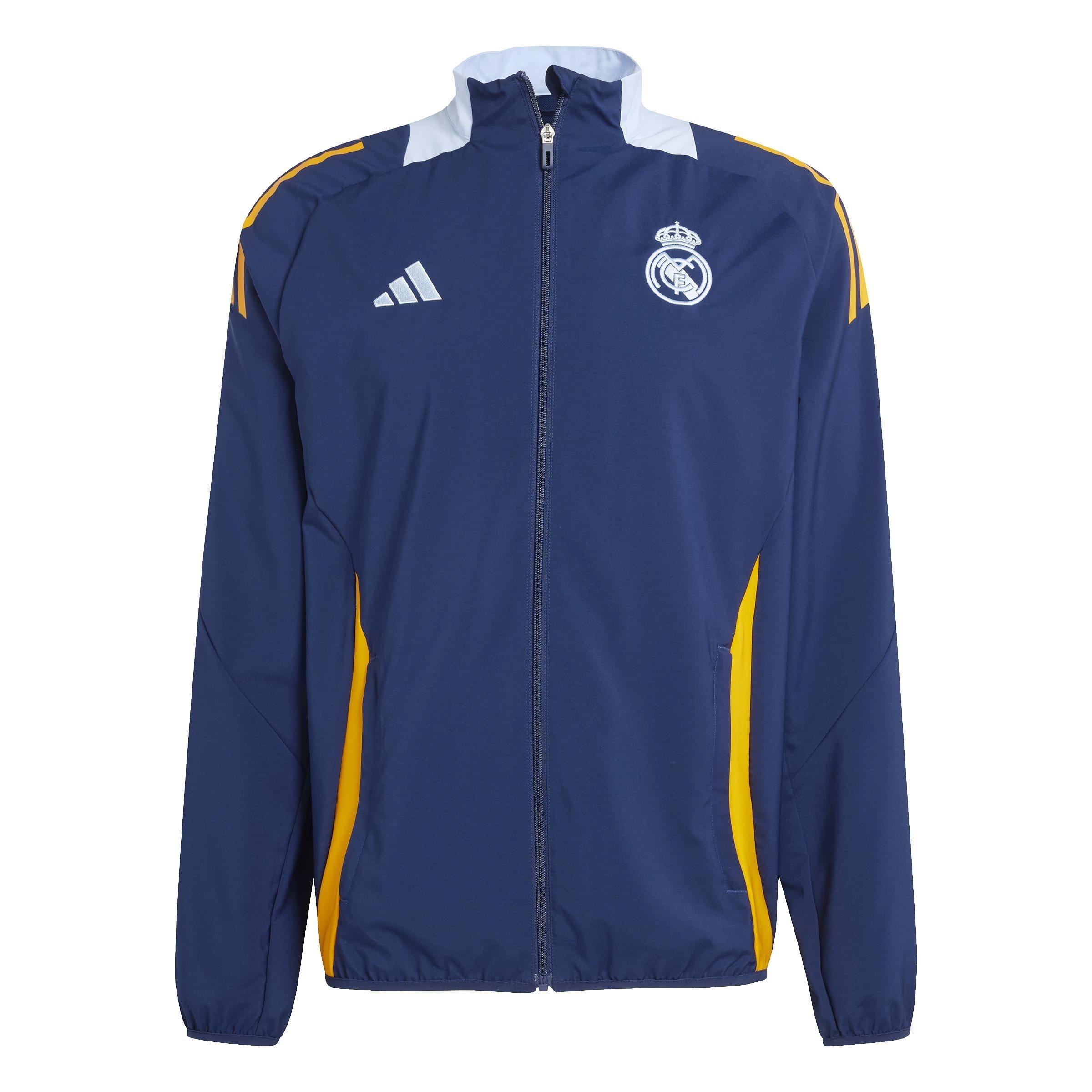 Adidas Men's Real Madrid Anthem Jacket 2024 2025 Adults - Navy/Orange - M