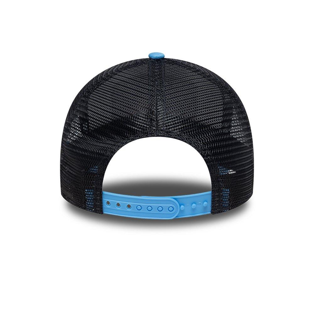 NE Blue/White - New Era - Location Patch A-Frame Adjustable Trucker Cap - 4