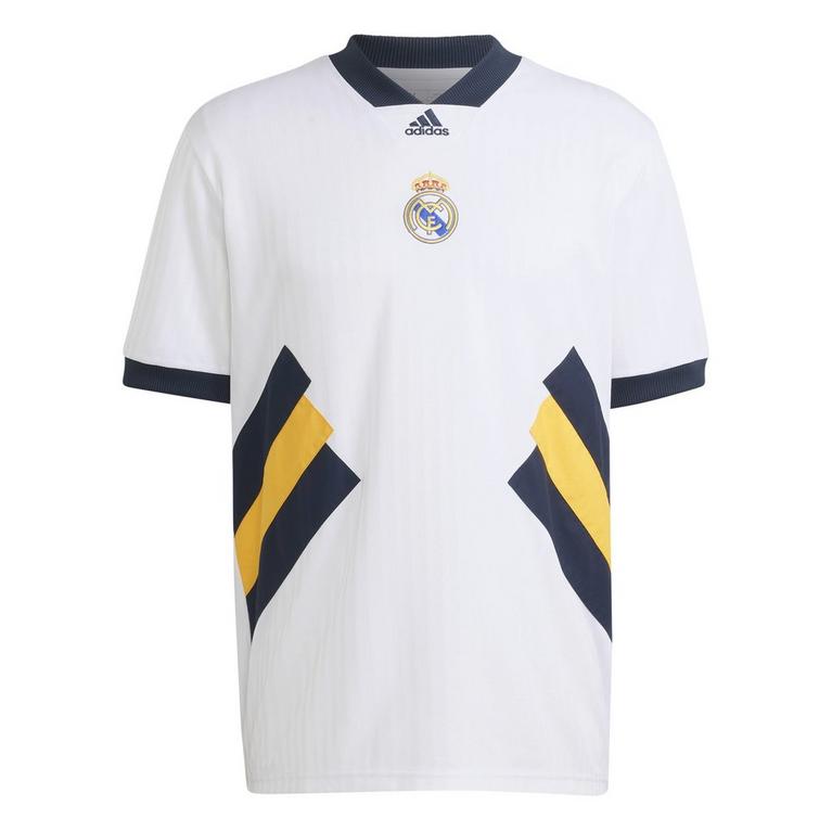 Blanc - adidas - Real Madrid Icon Retro collar Shirt Mens - 1