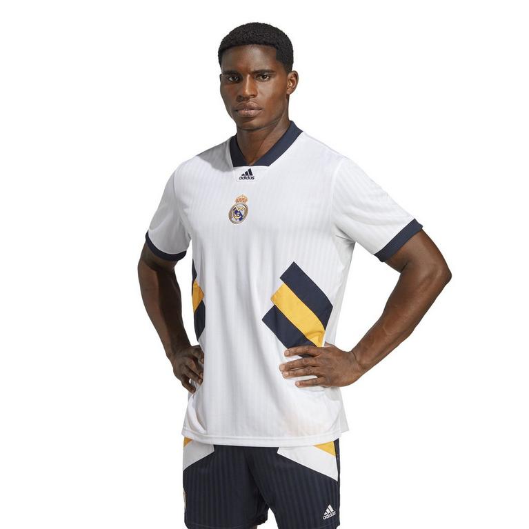 Blanc - adidas - Real Madrid Icon Retro collar Shirt Mens - 3