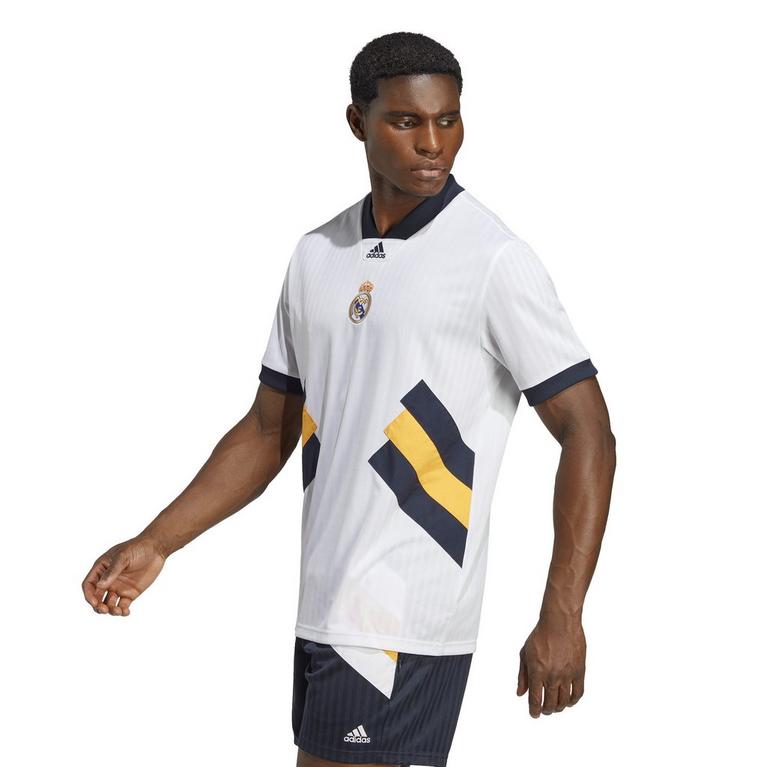 Blanc - adidas - Real Madrid Icon Retro collar Shirt Mens - 4