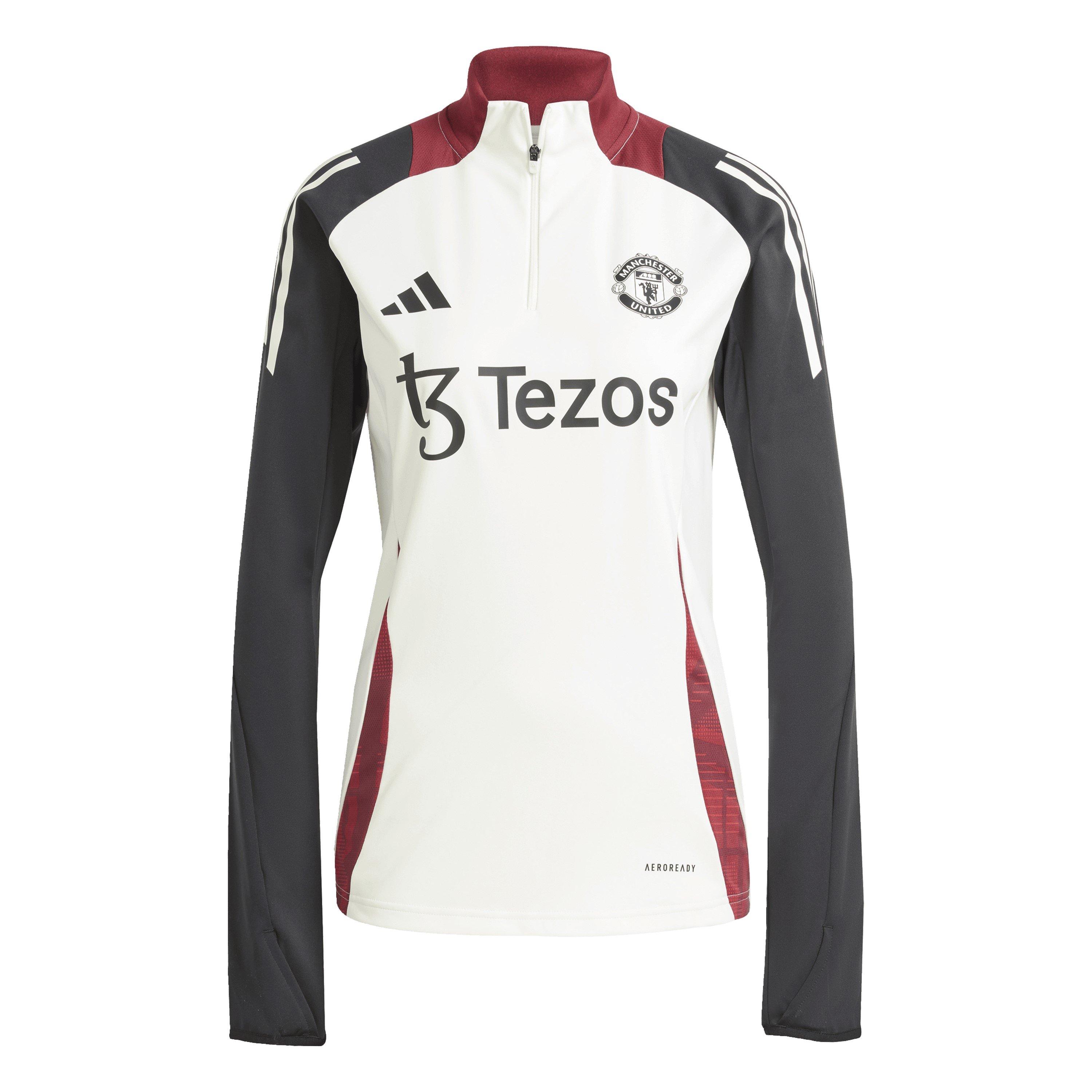 Off White/Black - adidas - Women's Manchester United Trainer Licensed Tracksuit Top - 1