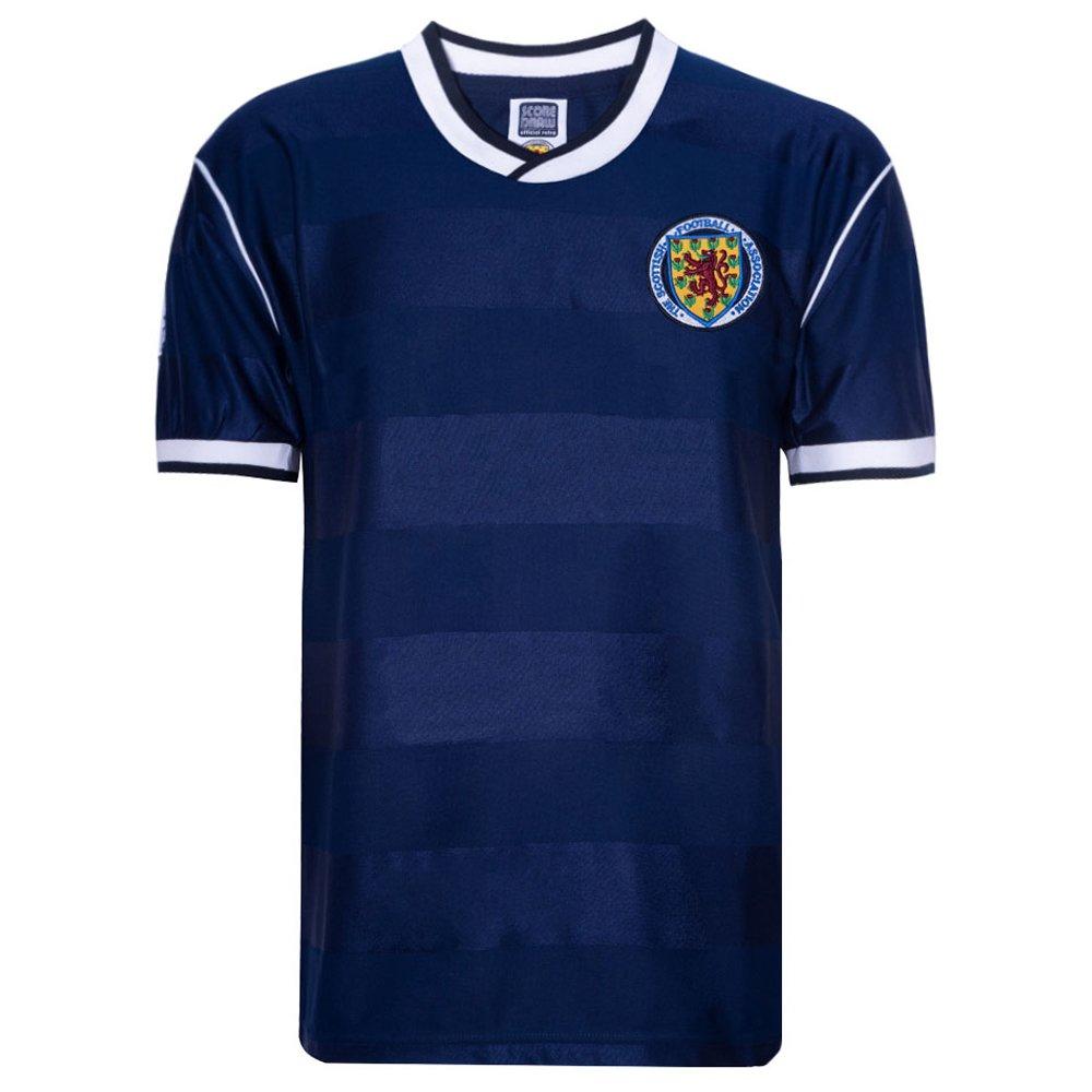 Blå/Hvid - Score Draw - Men's Scotland International Licensed Retro Football Shirt - 1