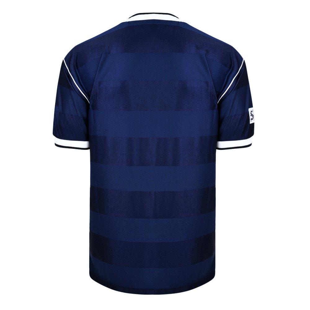 Blå/Hvid - Score Draw - Men's Scotland International Licensed Retro Football Shirt - 2