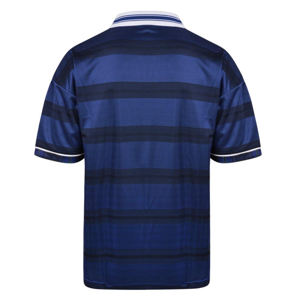 Bleu/Blanc - Score Draw - Men's Scotland Retro International Licensed Football Shirt - 2