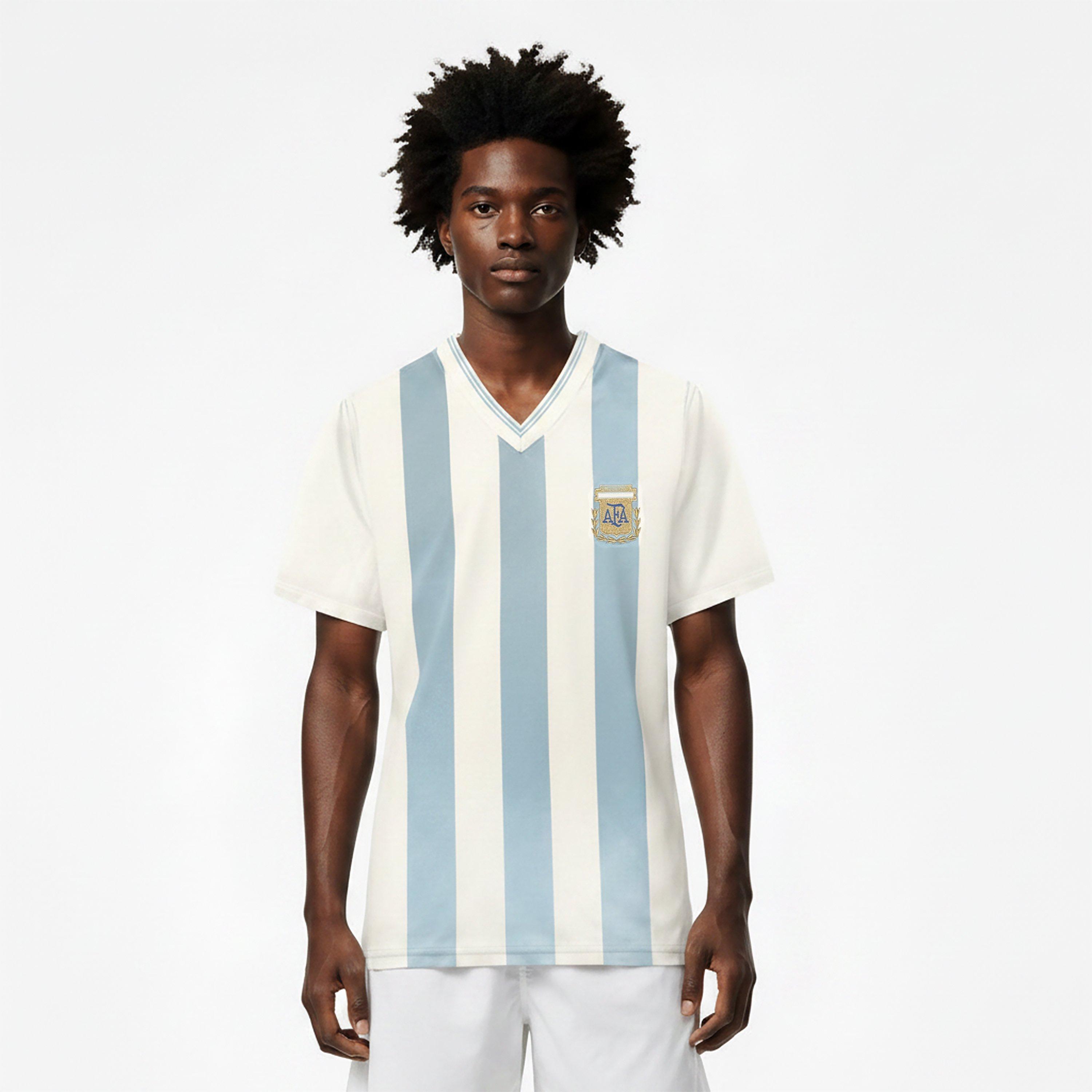 Blauw/Wit - 10 - Score Draw - Argentina 1990 World Cup Finals No 10 Home Retro Shirt - 3