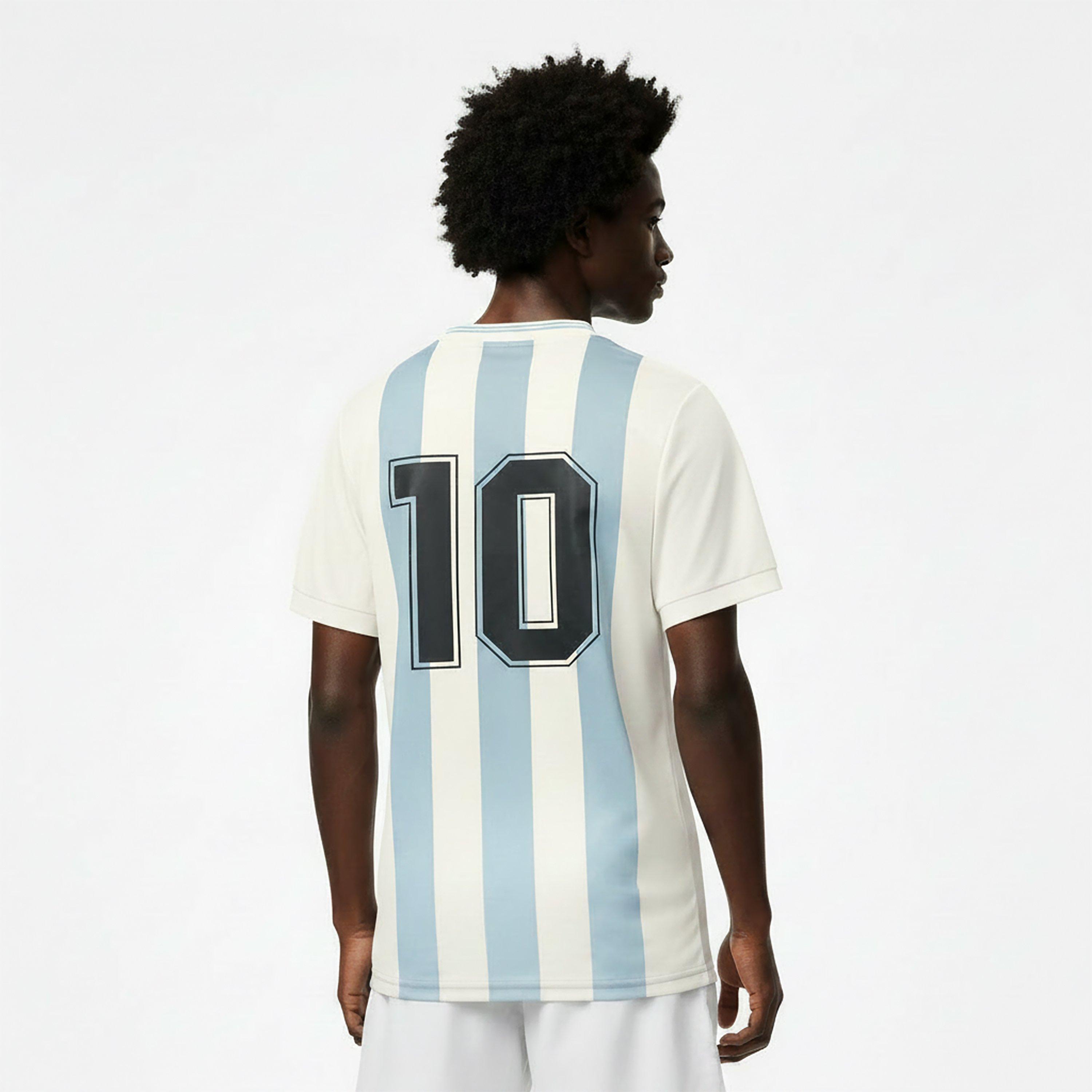 Blauw/Wit - 10 - Score Draw - Argentina 1990 World Cup Finals No 10 Home Retro Shirt - 4