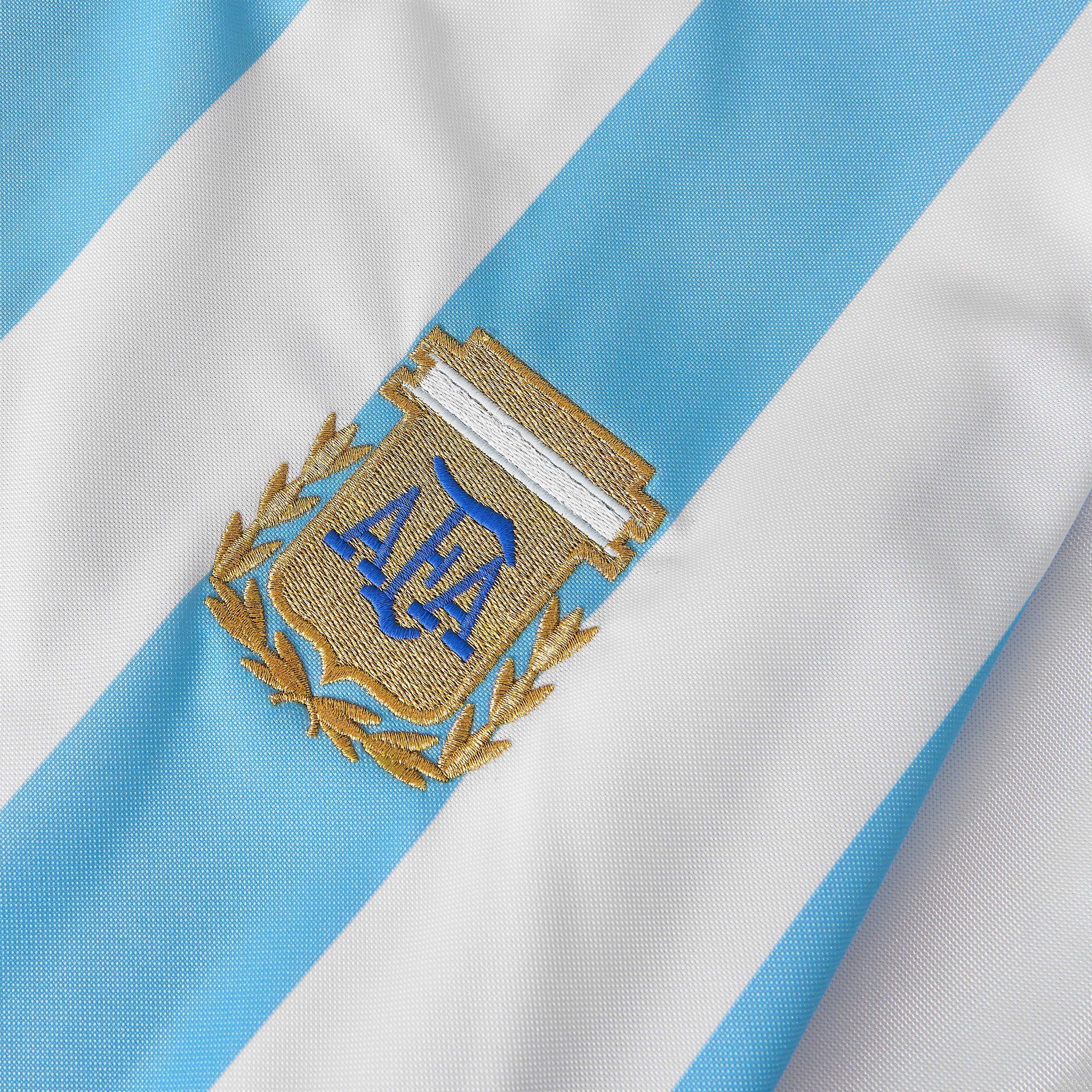 Blue/White - 10 - Score Draw - Argentina 1990 World Cup Finals No 10 Home Retro Shirt - 5