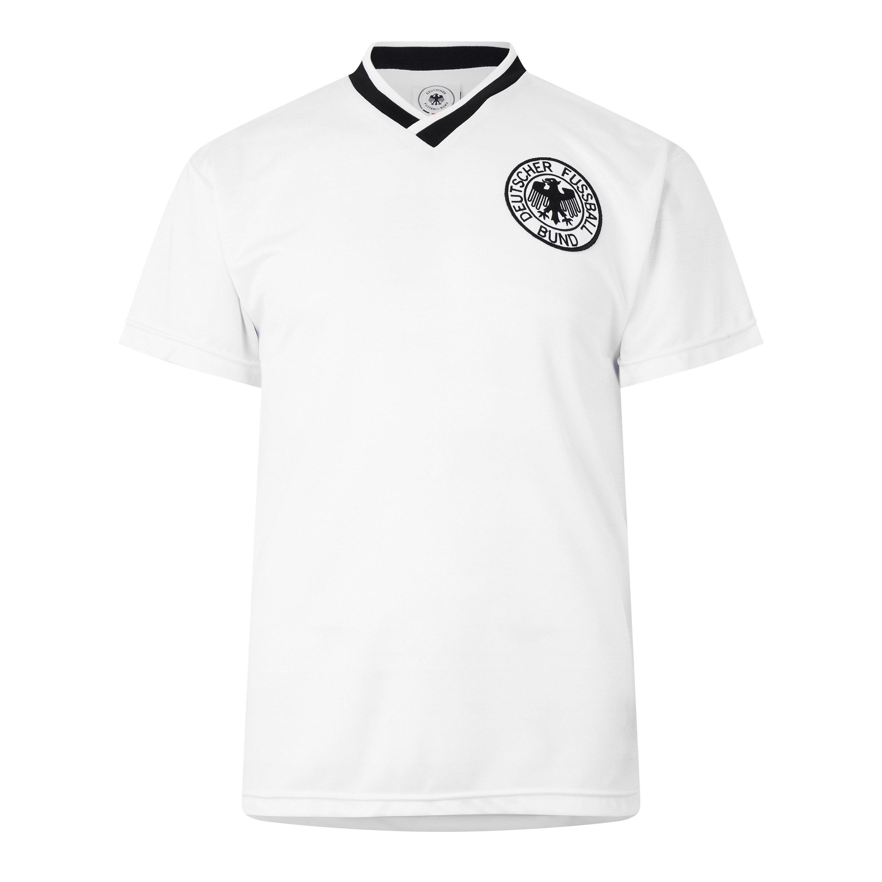 Score Draw West Germany 1984 Home Retro Shirt - White/Black - S