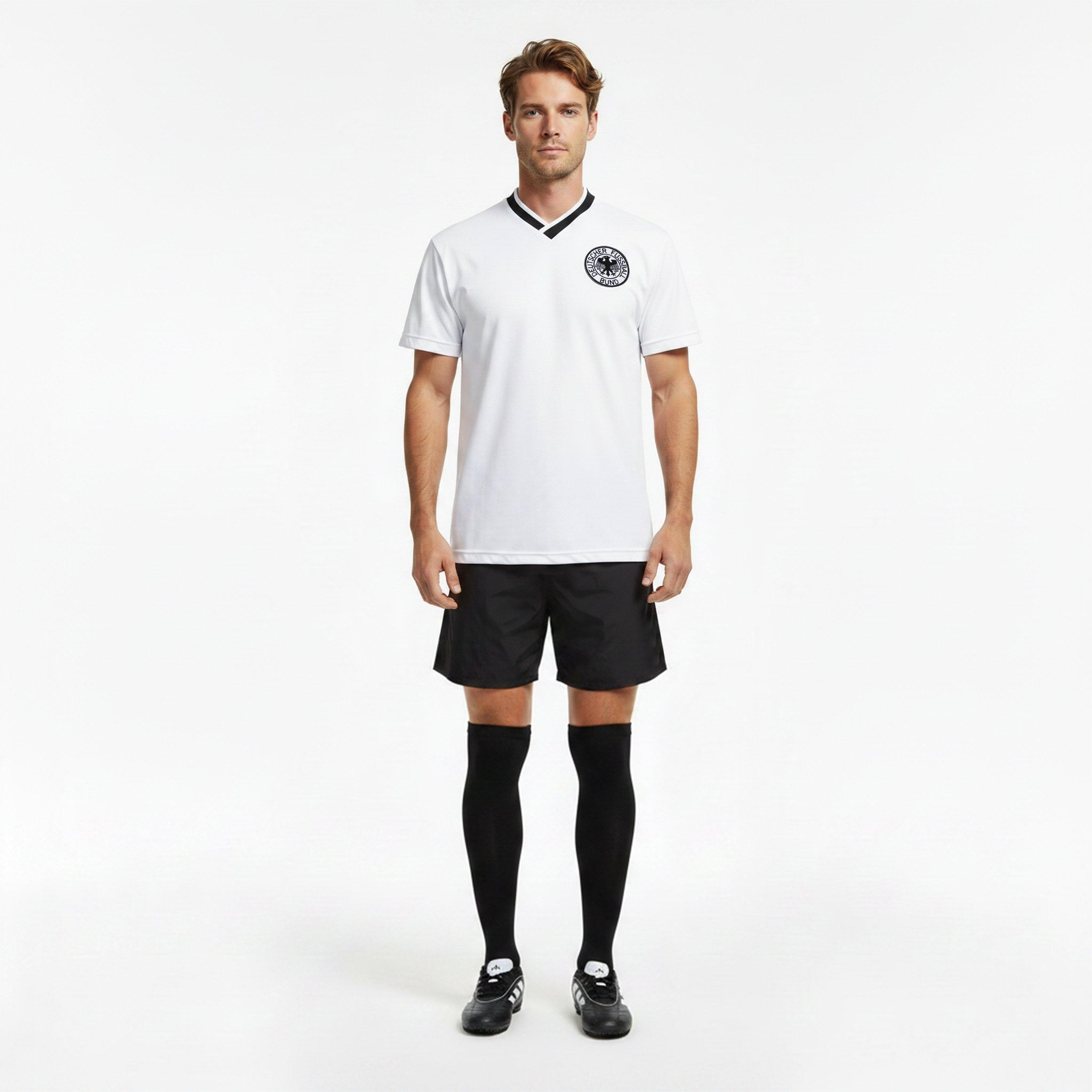 Weiß/Schwarz - Score Draw - West Germany 1984 Home Retro Shirt - 5