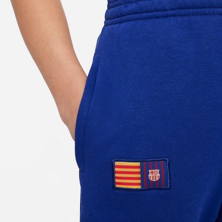 Bleu/Jaune - Nike - FC Barcelona Big Kids'  Fleece Soccer pants Cropped - 3