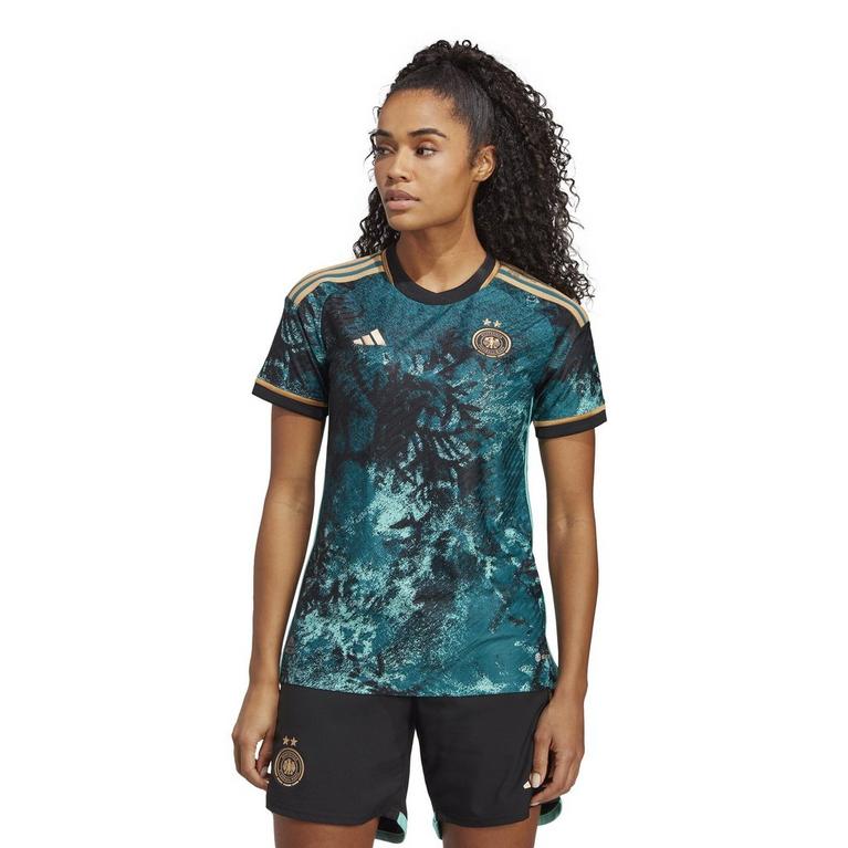 Teal - adidas - Germany Authentic Away Shirt 2023 Womens - 2