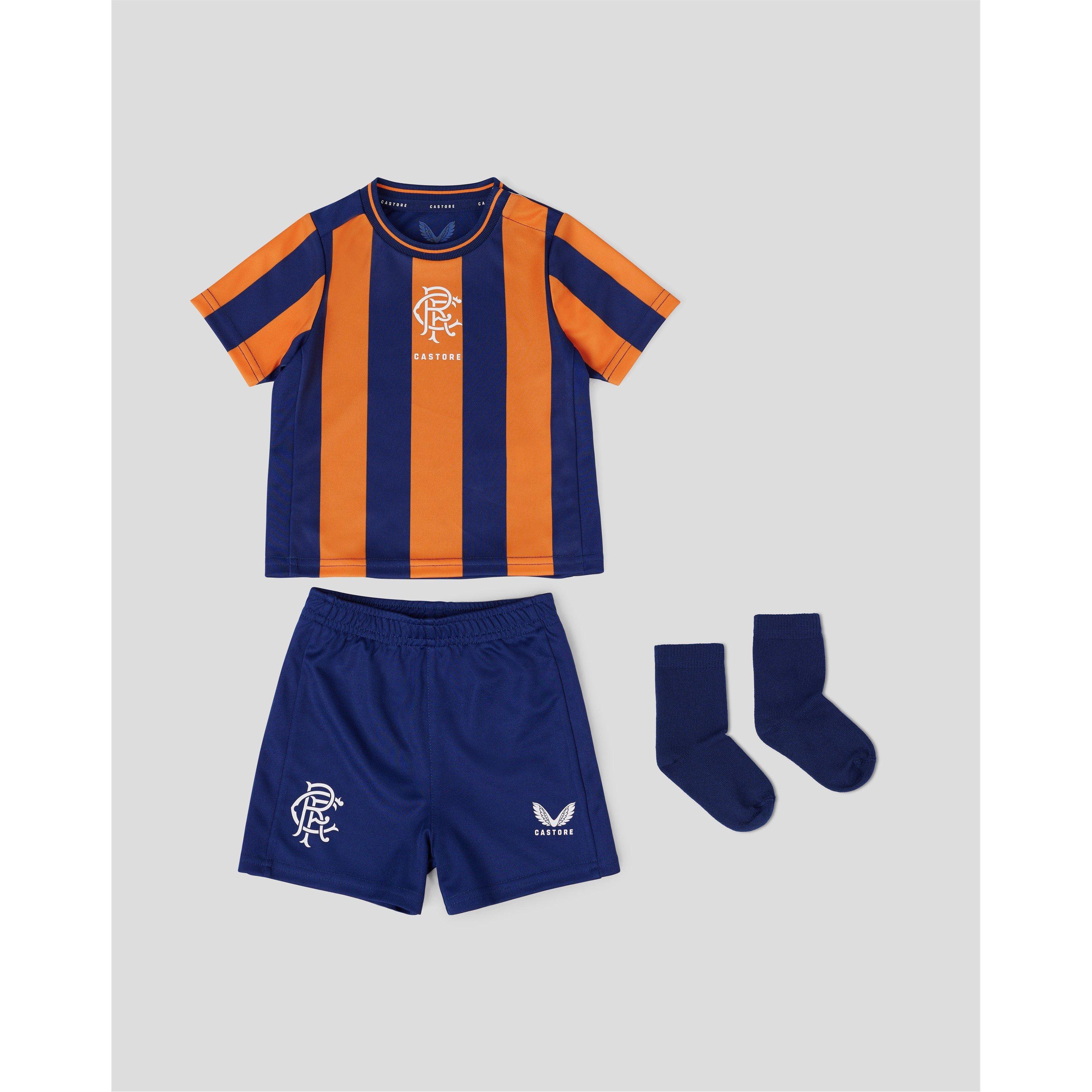 Castore Men's Rangers Third Babykit 2023 2024 - Navy/Orange - 6-9 Mnth