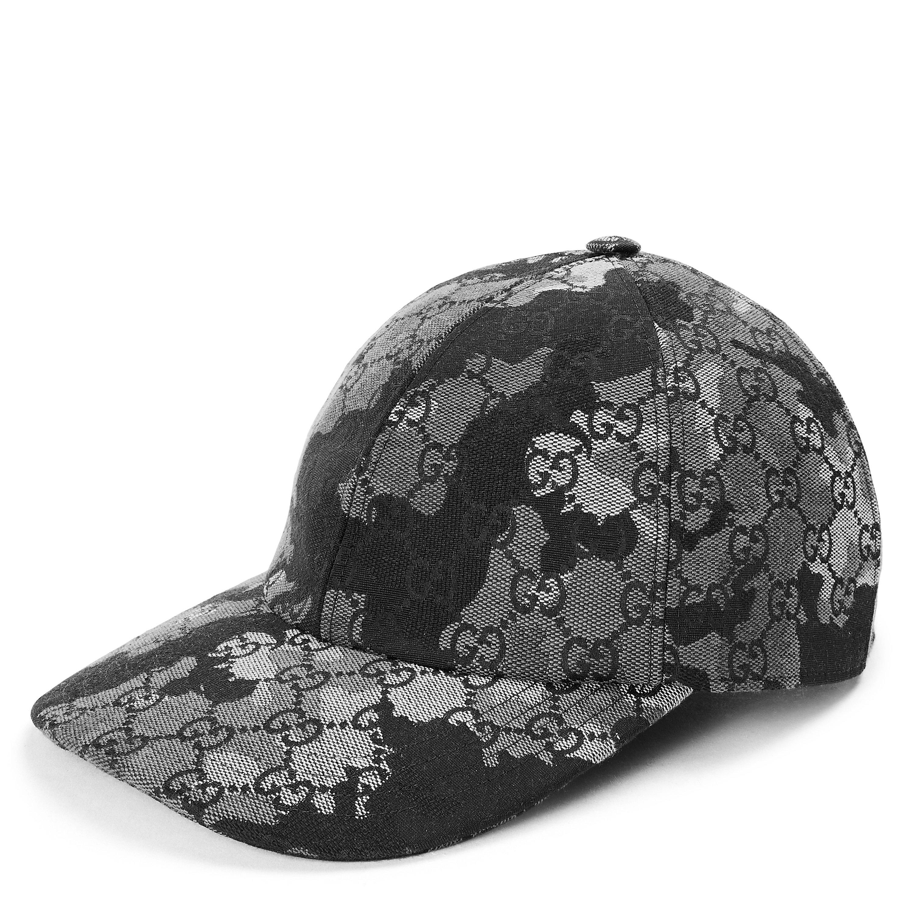 Grey / Black - Gucci - Mens GG Marbled Baseball Cap - 1