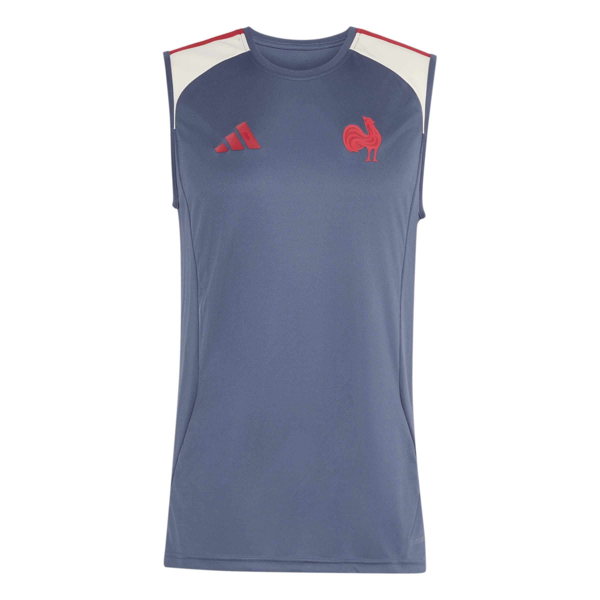 Marineblauw/Wit - adidas - Men's France Rugby Vest - 1