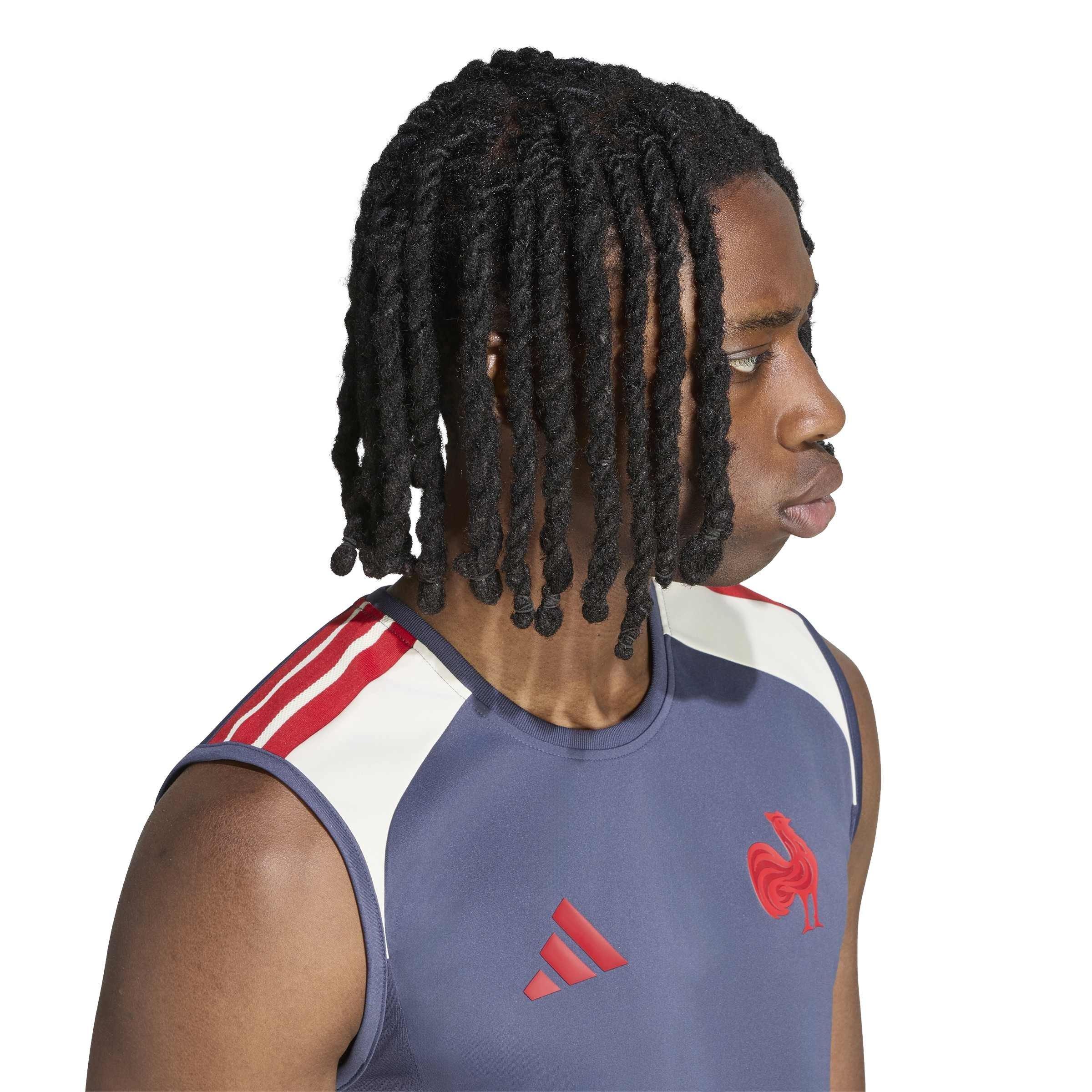 Marineblauw/Wit - adidas - Men's France Rugby Vest - 5