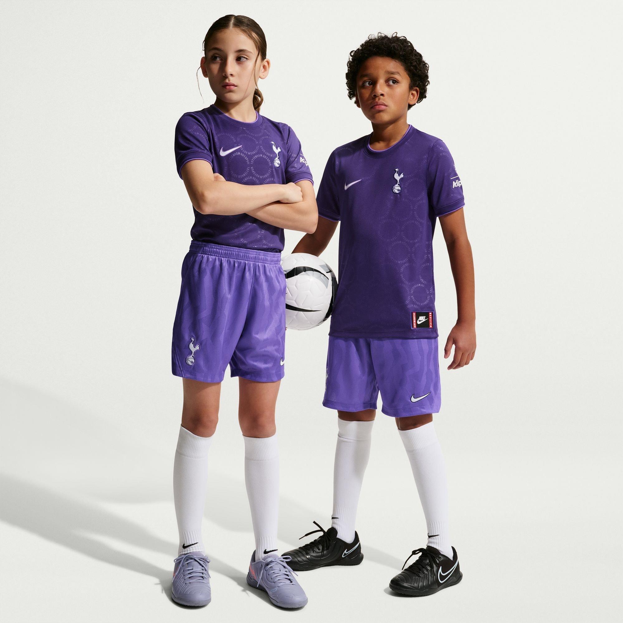 Ljubičasta/Bijela - Nike - Kids' Tottenham Hotspur Third 24/25 Dri-FIT Football Shorts - 5