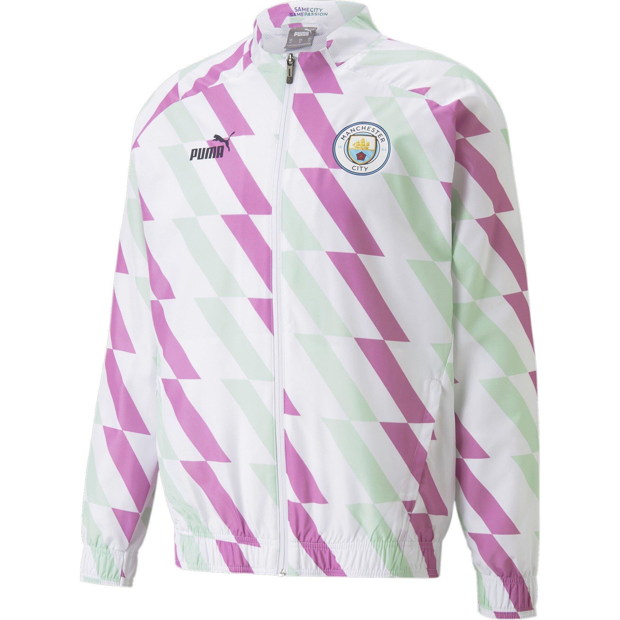 Puma Men's Mcfc Prematch Jacket Drop 2 Anorak - White Puma White - M