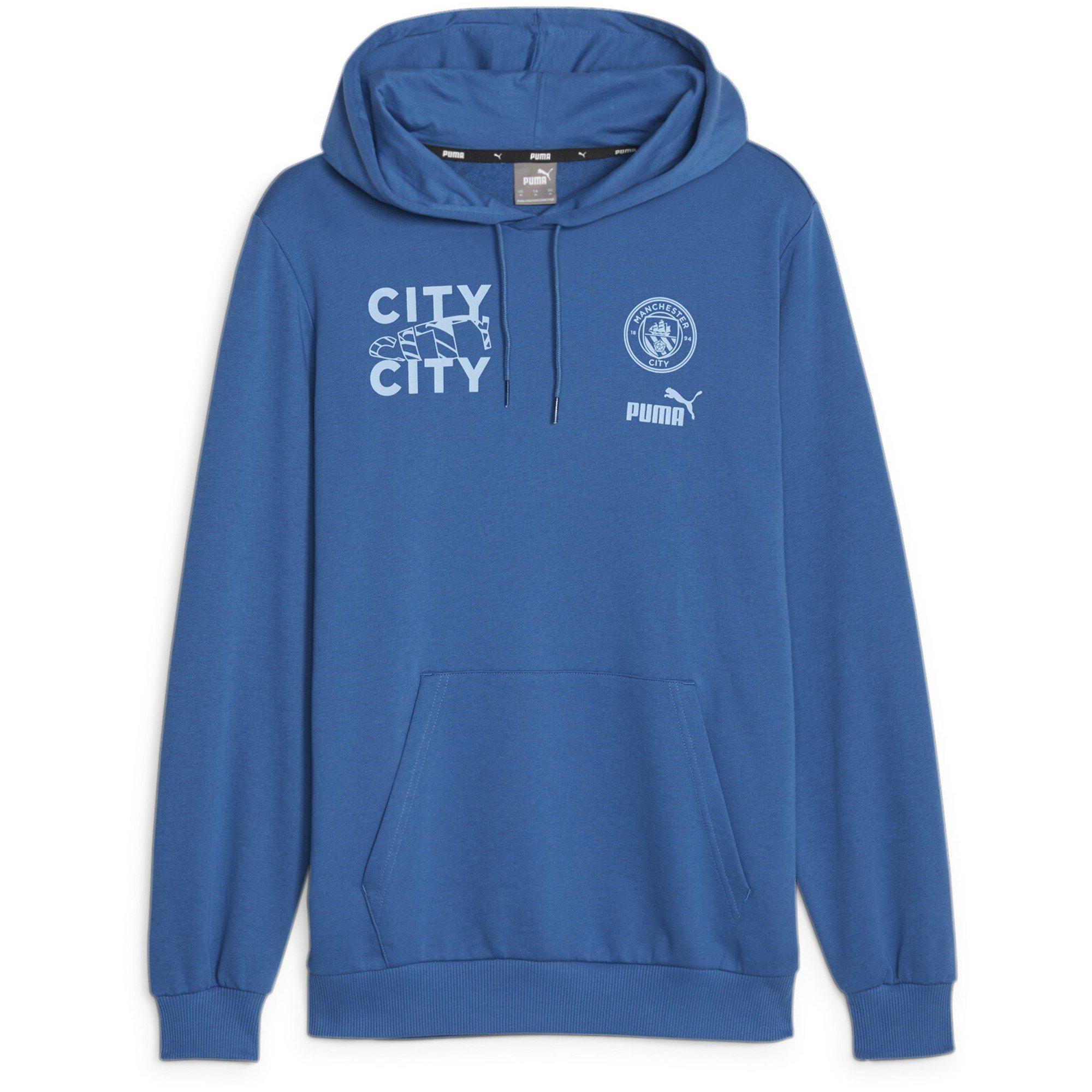 Puma Men's Mcfc Ftblcore Graphic Hoody - Lake Blue - M