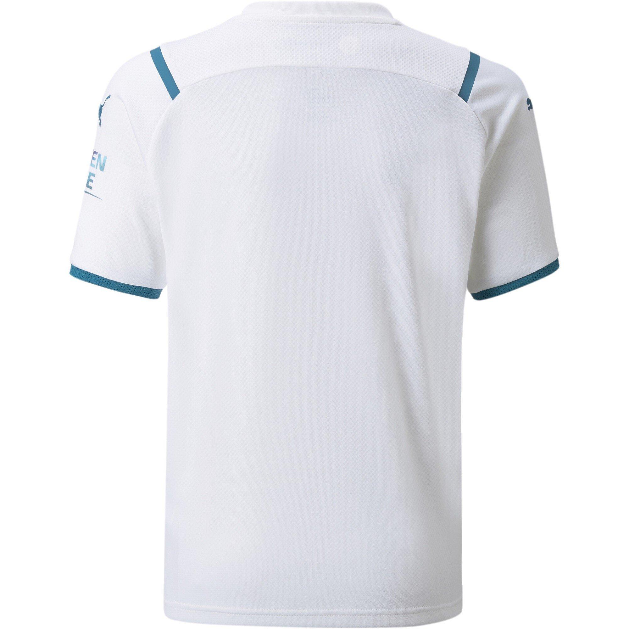 Weiß/Blau - Puma - Mcfc Away Shirt Jr W/Sponsor Logo Football Unisex Kids - 3