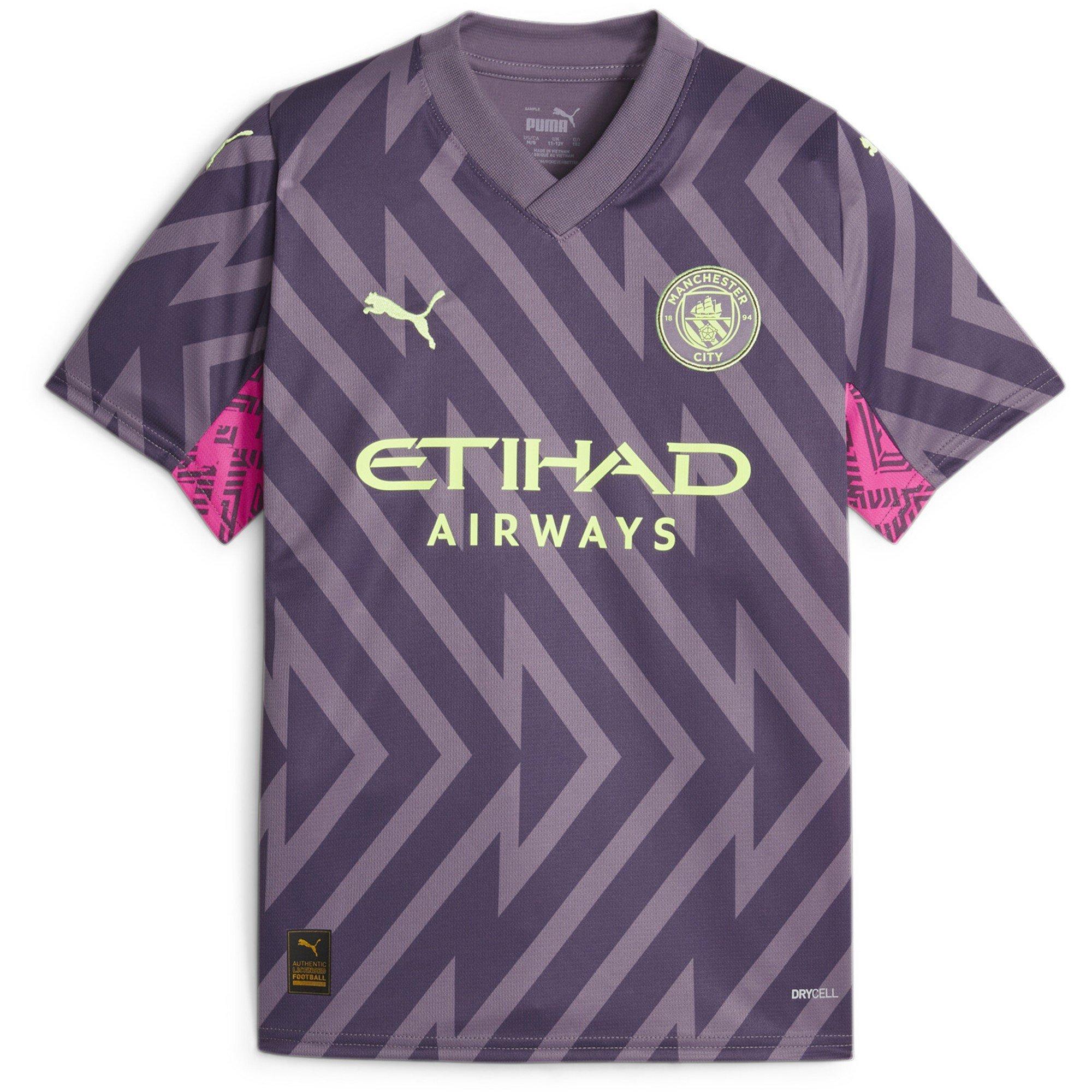 Puma  Kids Mcfc Gk Jersey Replica Ss Jr Goalkeeper Top - Purple Charc - 14 (2XL)