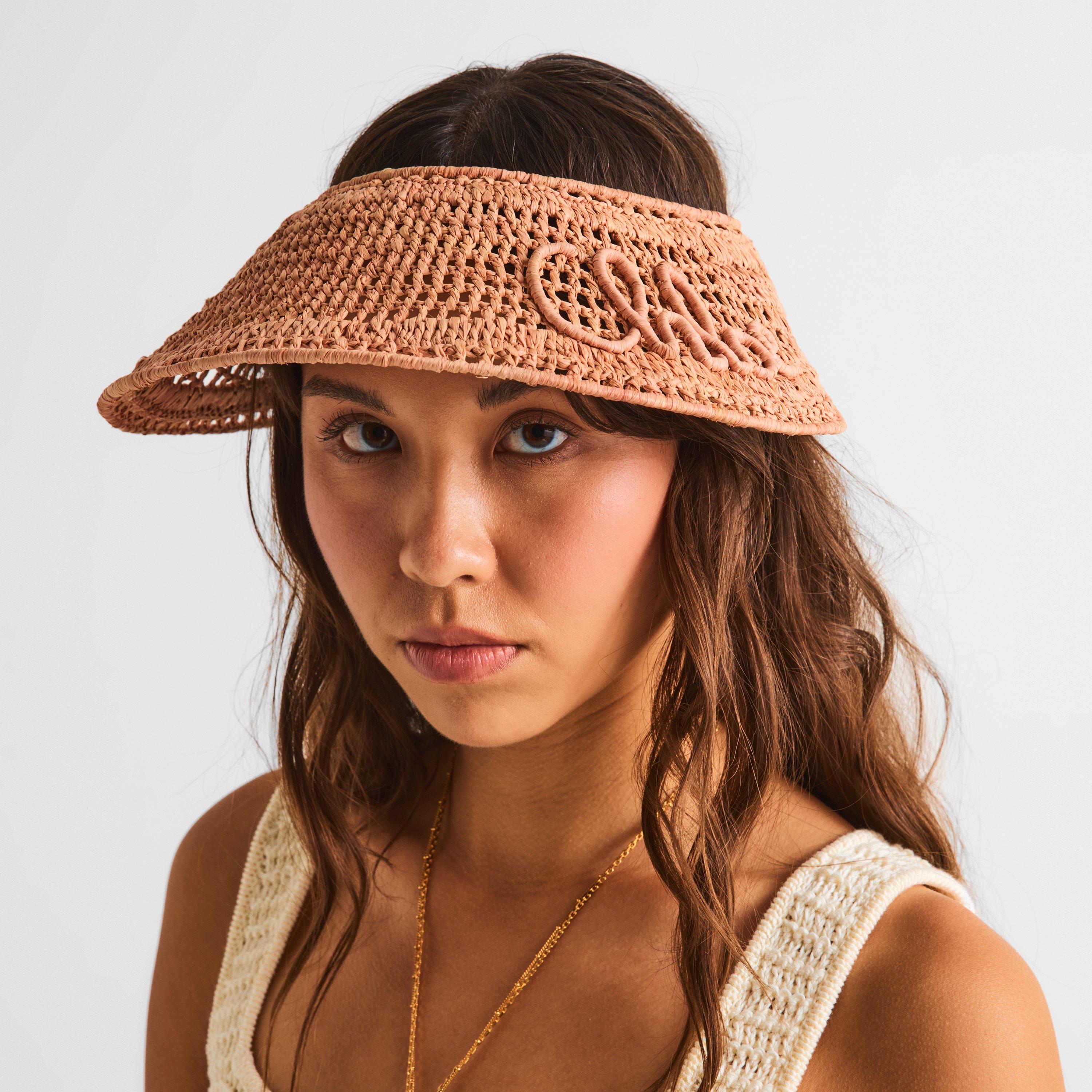 Summery Beige - Chloe - Women's Raffia Visor Cap - 3