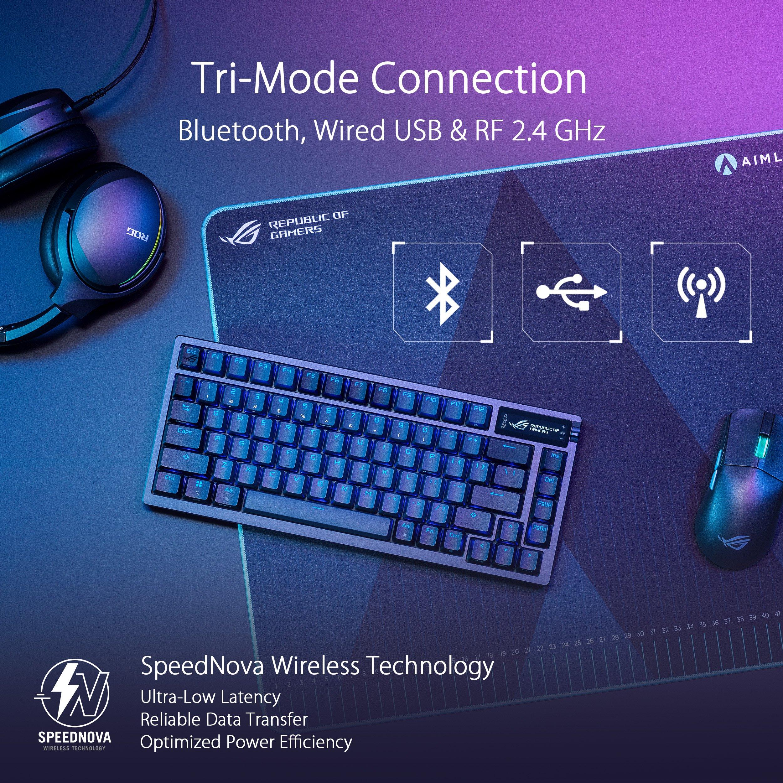 Black - ASUS - ASUS ROG Azoth -NX Red Wireless Gaming Keyboard - 7