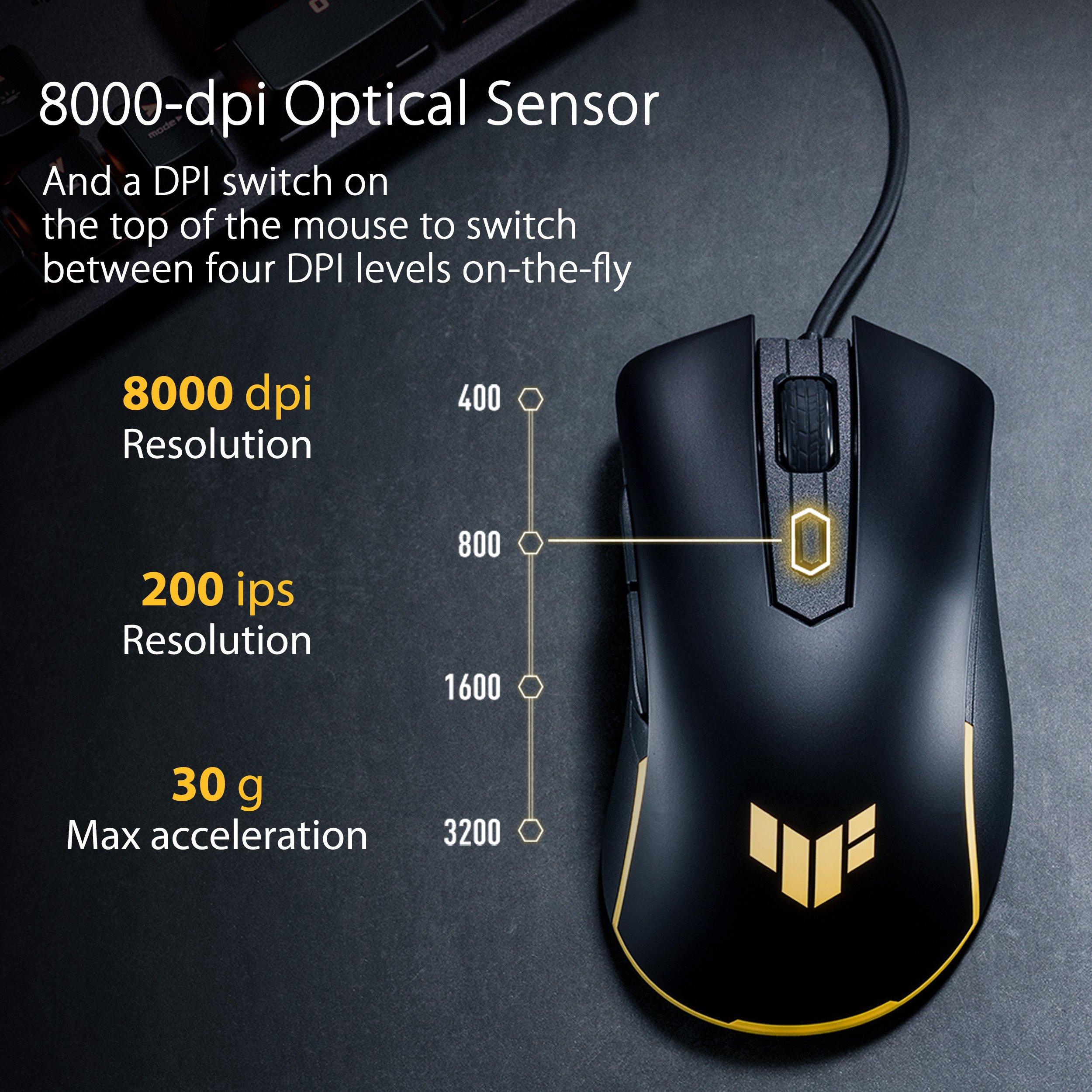 Nero - ASUS - ASUS TUF Wired M3 Gen II Gaming Mouse - 8