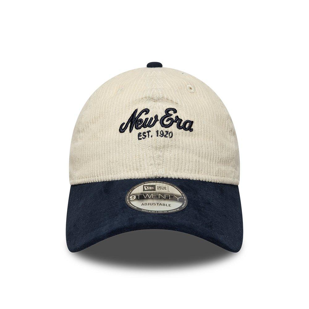 NE Cream / Navy - New Era - 9TWENTY Cord and Suede Adjustable Baseball Cap - 2