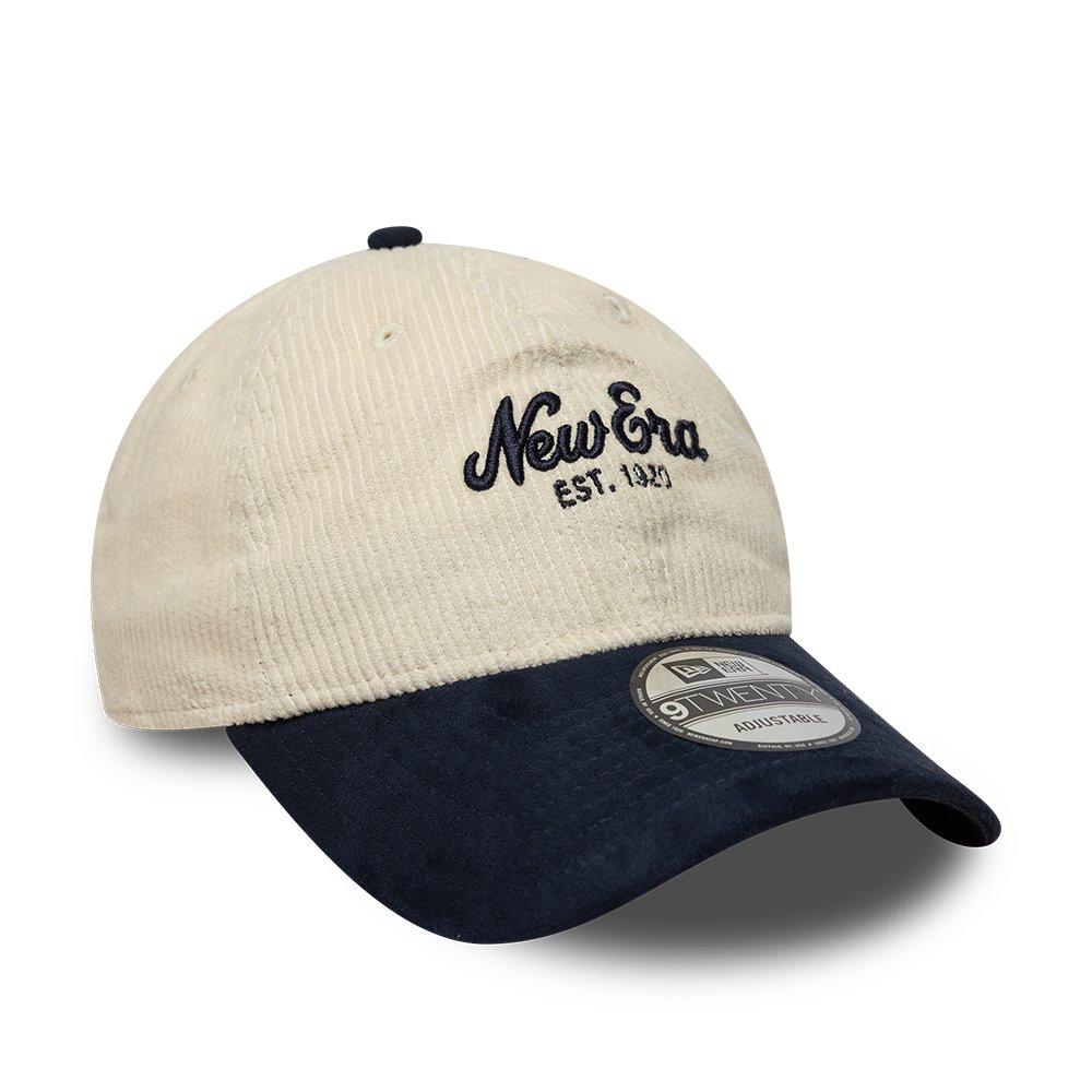 NE Cream / Navy - New Era - 9TWENTY Cord and Suede Adjustable Baseball Cap - 3