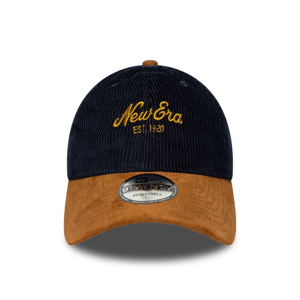 NE Navy / Brown - New Era - 9TWENTY Cord and Suede Adjustable Baseball Cap - 2