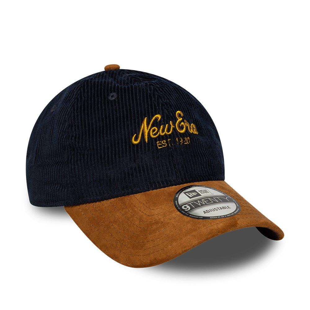 NE Navy / Brown - New Era - 9TWENTY Cord and Suede Adjustable Baseball Cap - 3