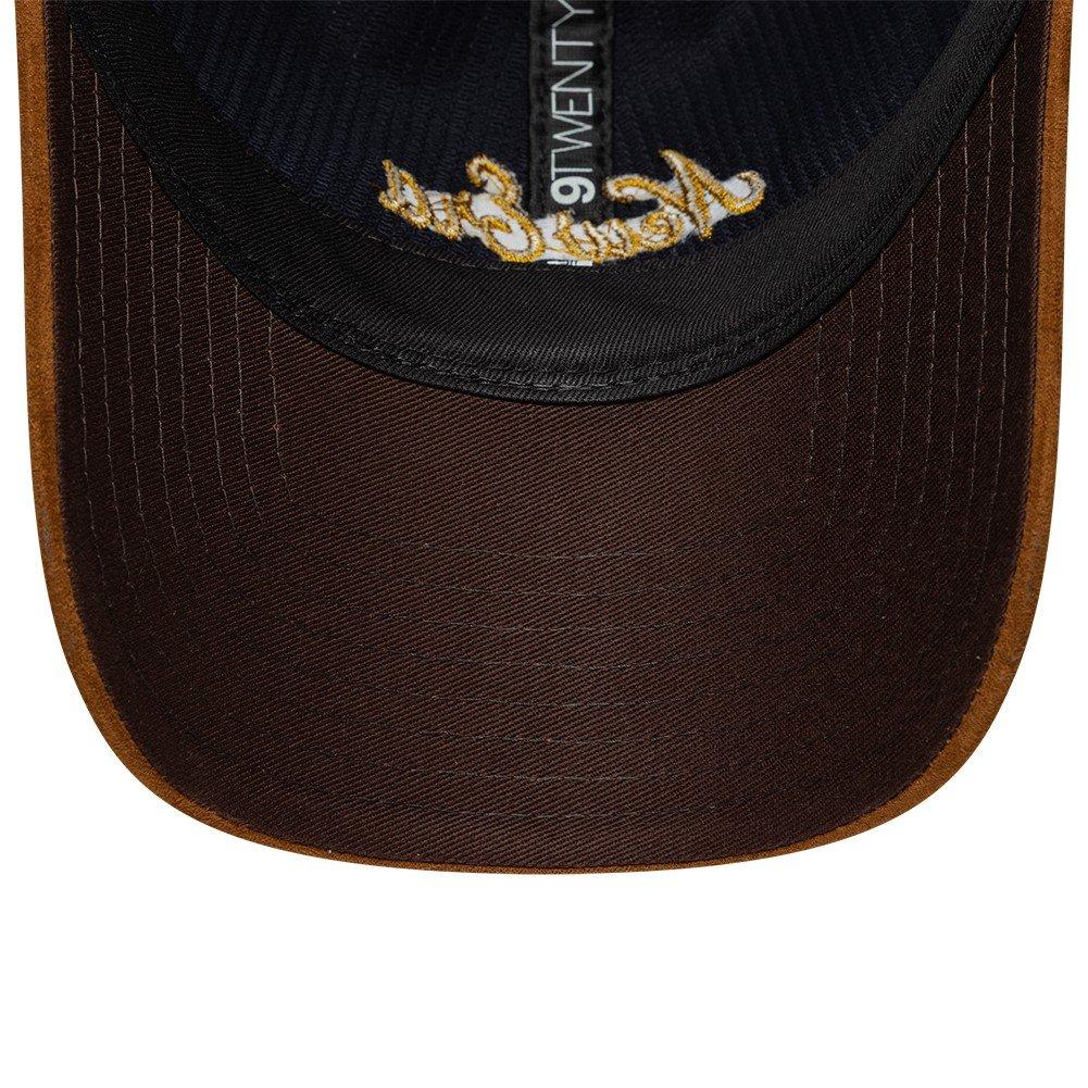 NE Navy / Brown - New Era - 9TWENTY Cord and Suede Adjustable Baseball Cap - 5