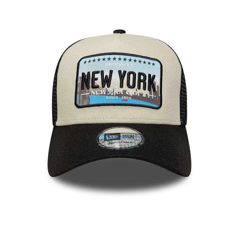 New York Black - New Era - A-Frame Licence Plate Adjustable Trucker Cap - 2