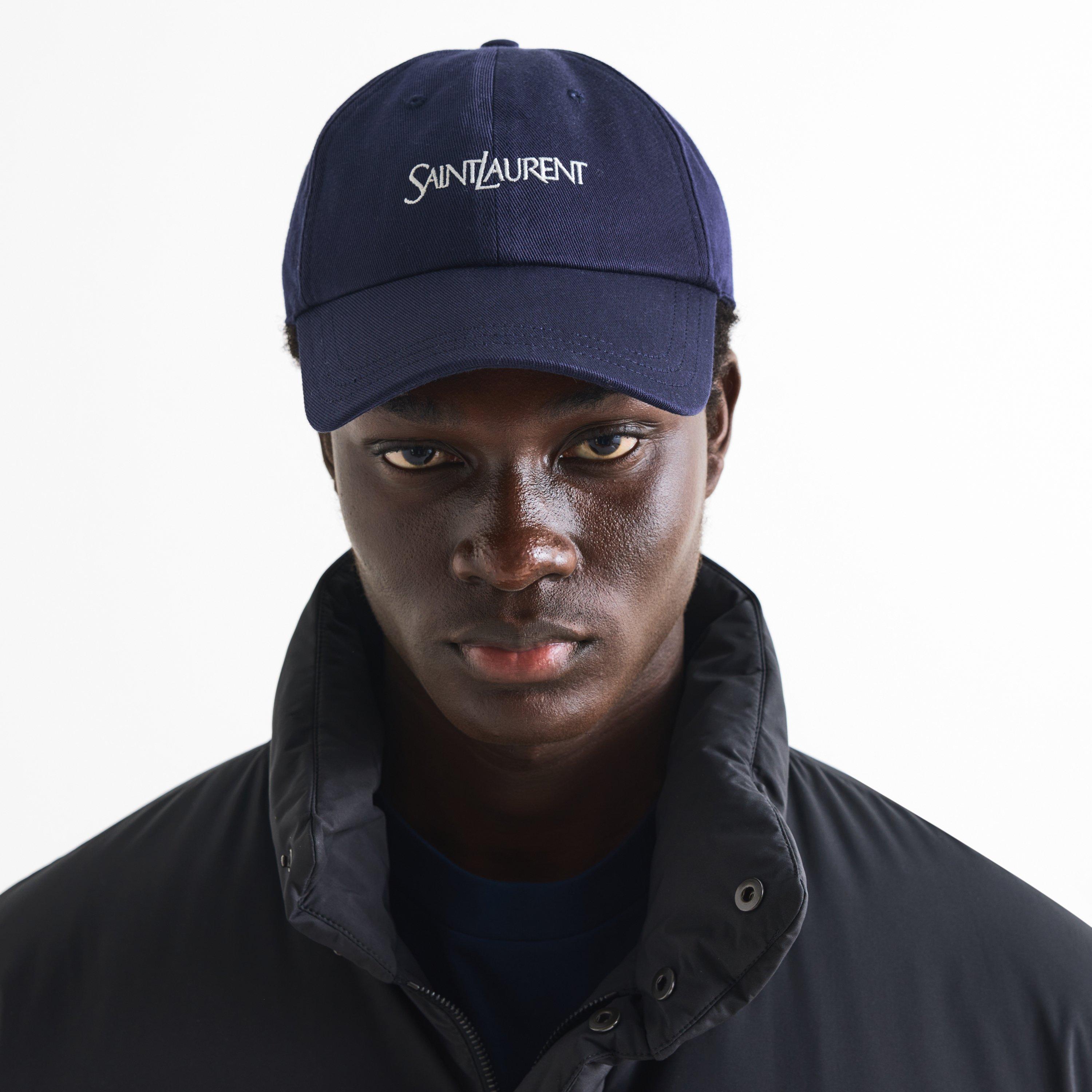 Navy - Saint Laurent - Men's Logo Cotton Baseball Cap - 3