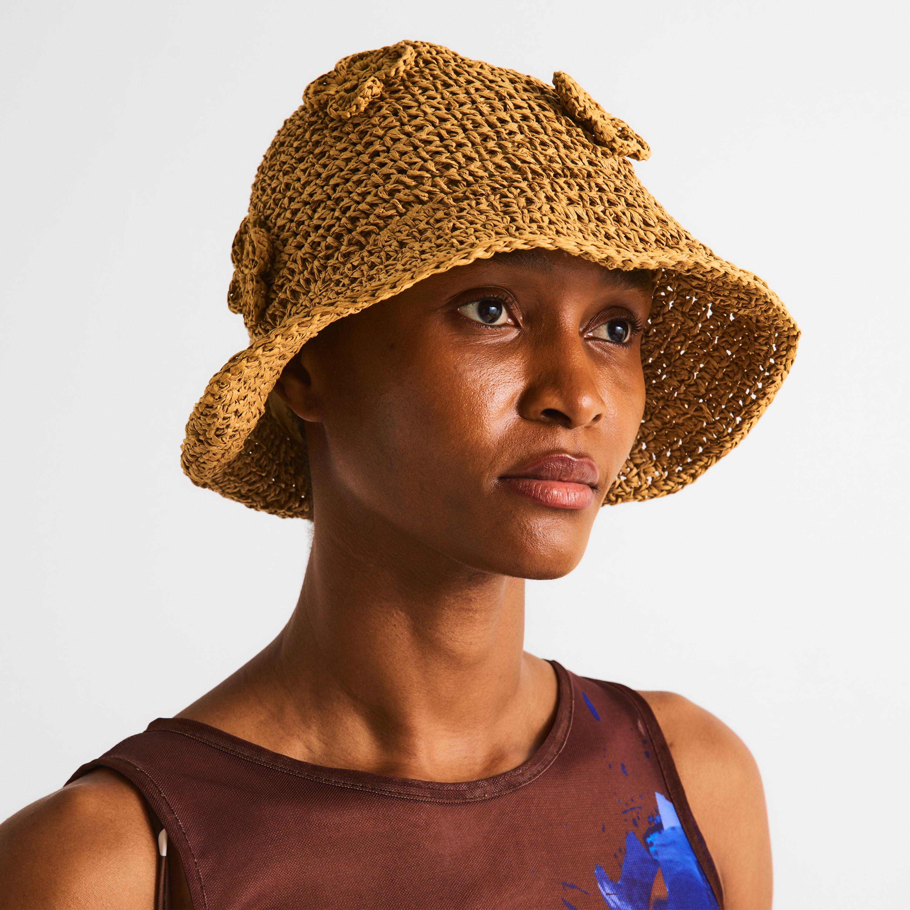 Natural - Desierto - Women's Margherita Raffia Floppy Hat - 3