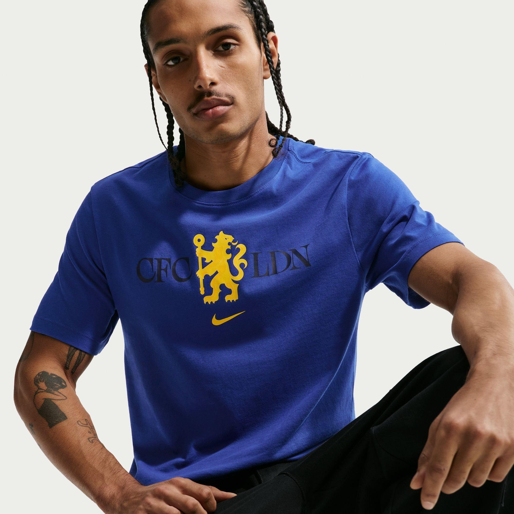 Azul/Amarillo - Nike - Chelsea Crest T-Shirt Mens - 3