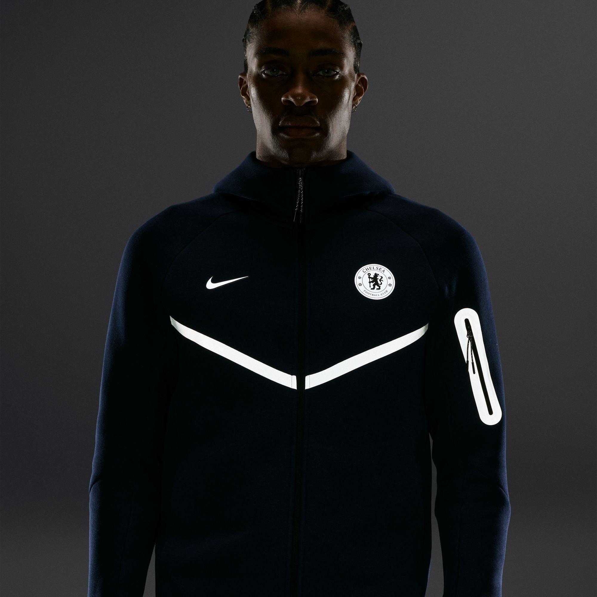 Blau/Silber - Nike - Nike CFC TchFlc Hood Sn64 - 4