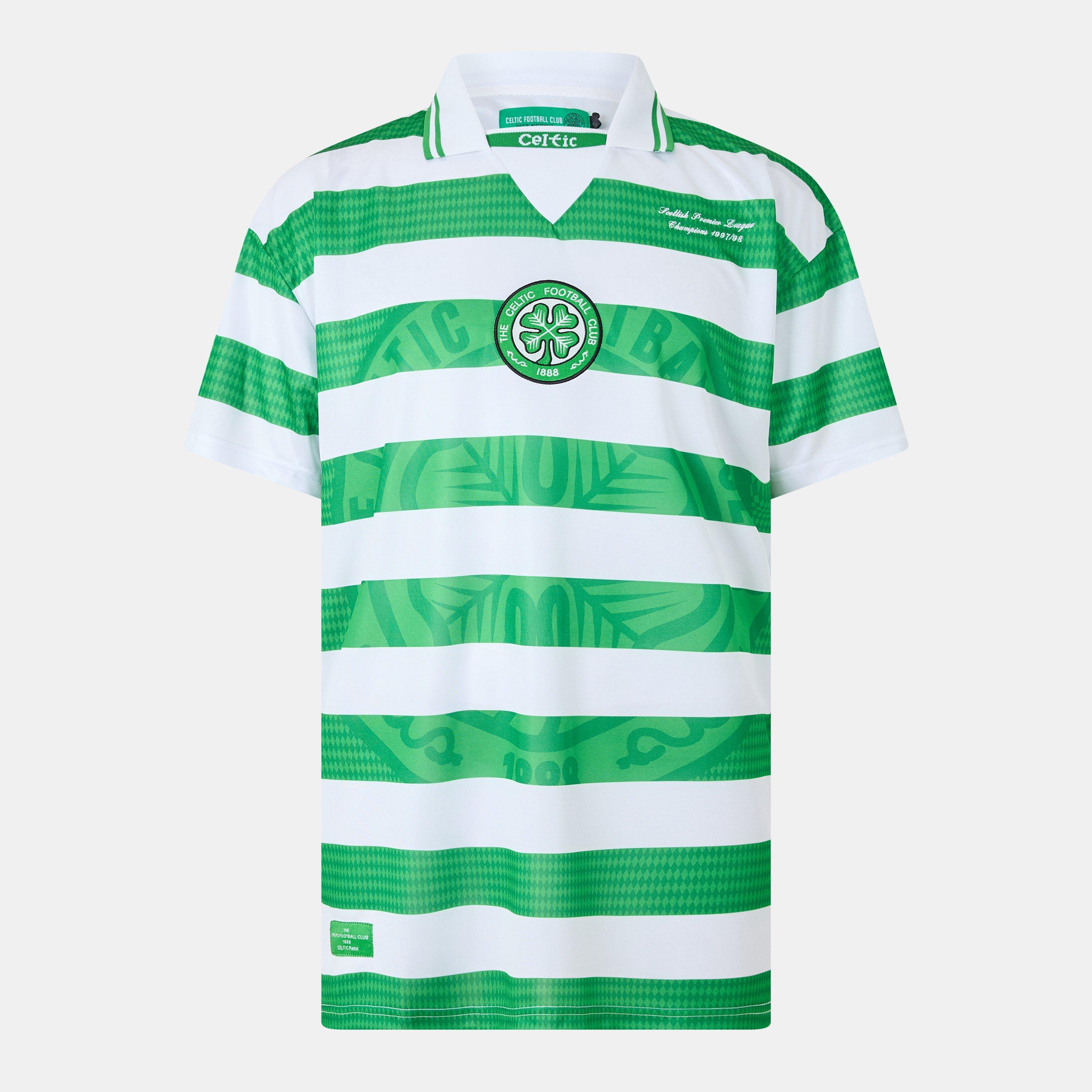 Green/White - Team - Celtic Home Shirt 1998 Adults - 1