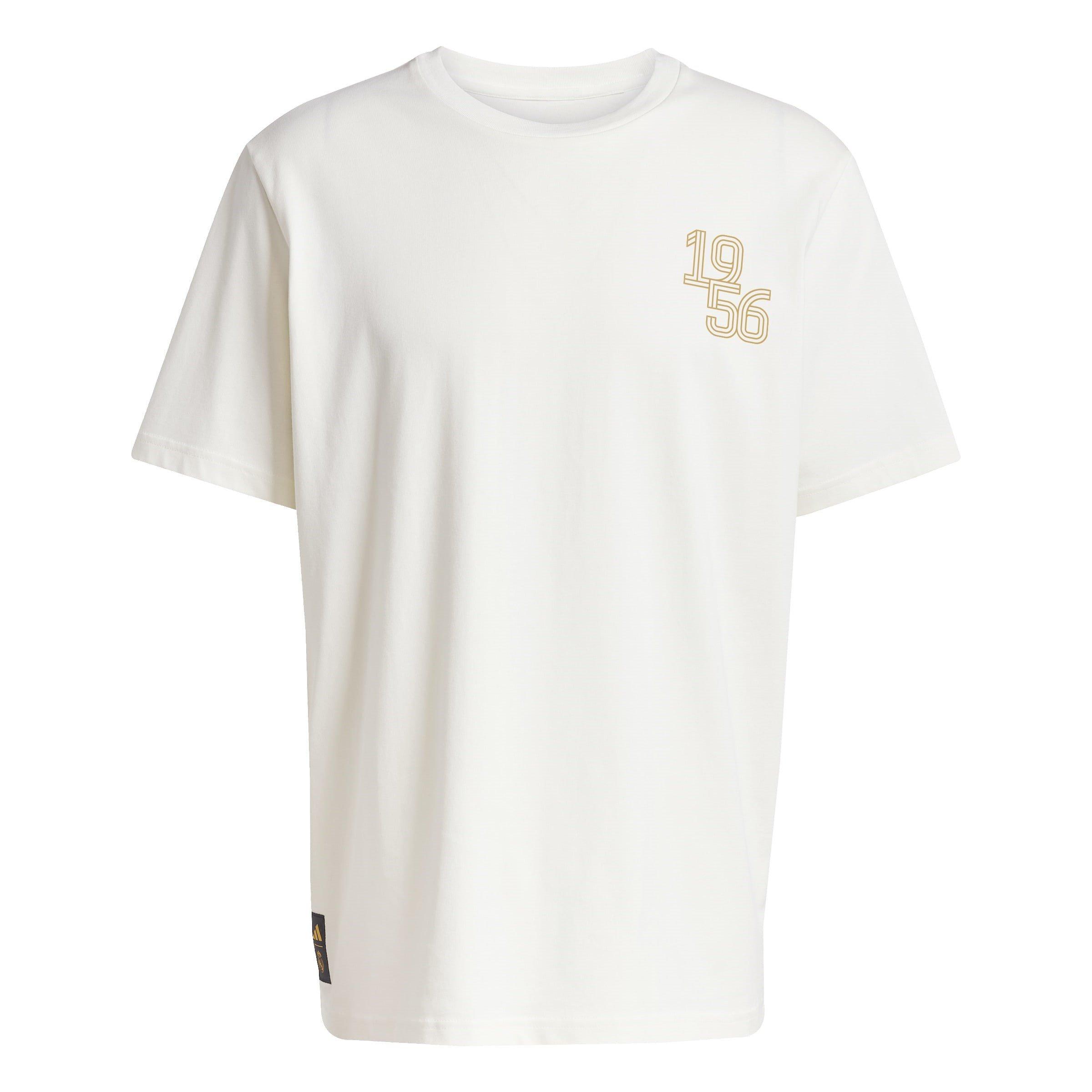 Adidas Men's Real Madrid Heavy Cotton T-Shirt - Off White - S